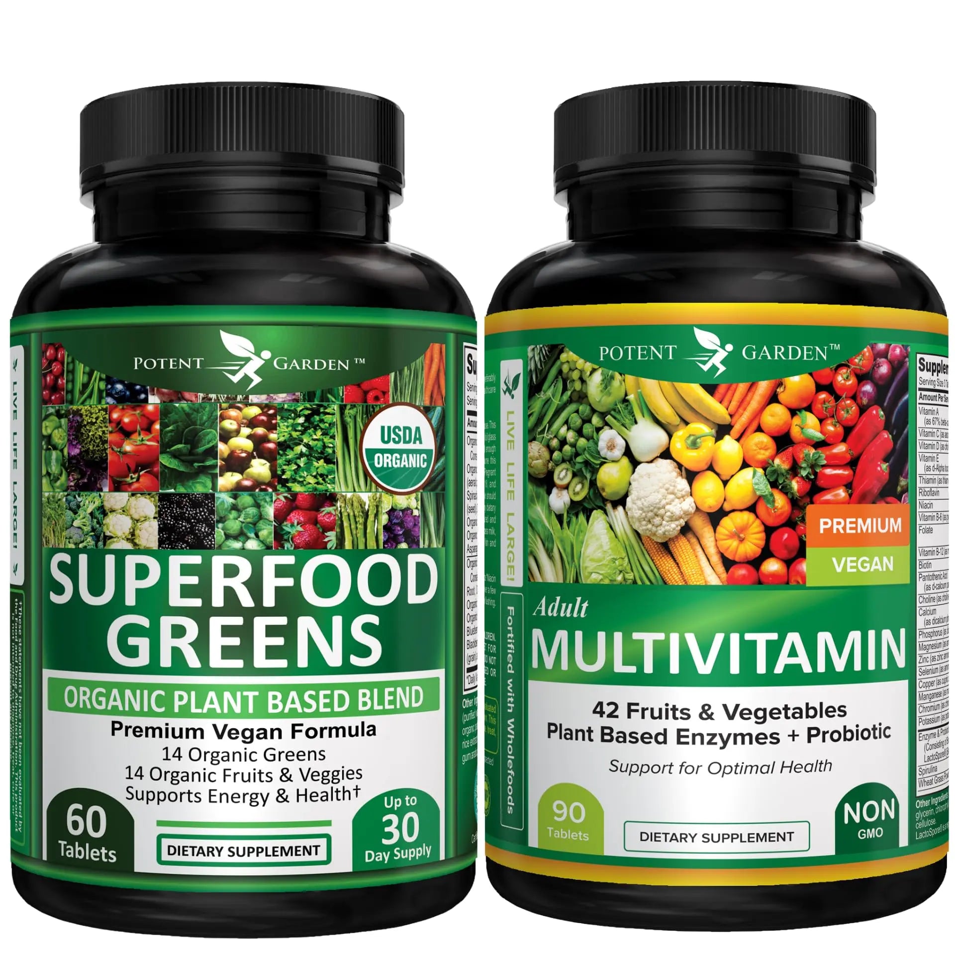 Potent Garden Daily Nutrition Bundle – Superfood Greens + Multivitamin Potent GardenAu supplements