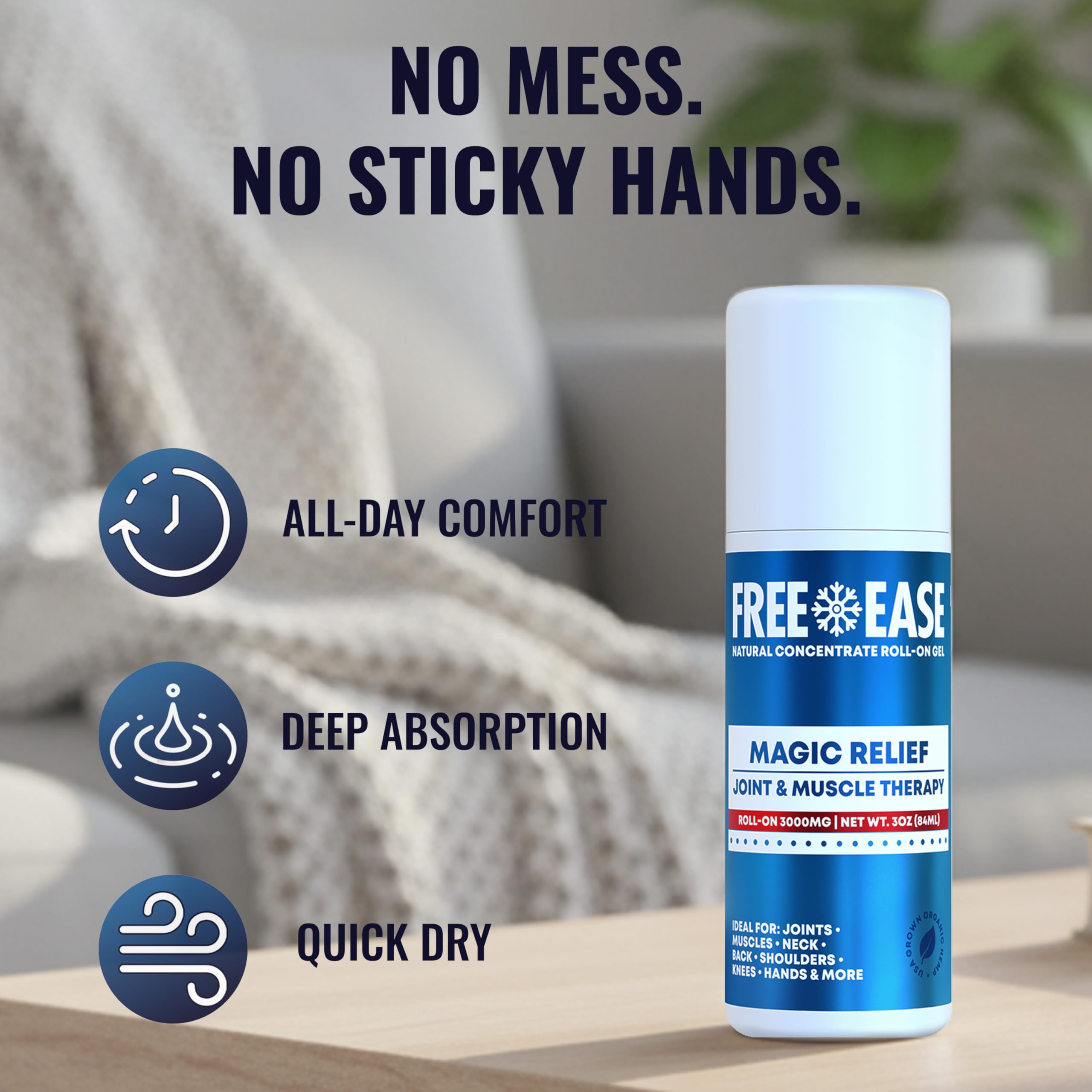 Free-Ease Magic Relief Roller – Nerve Joint and Muscle Pain Relief Roll On – Fast Cooling Therapy for Back, Neck, Shoulder, Knee Pain - Supports Joint Flexibility and Overall Mobility - Made in USA FREE EASEAu supplements