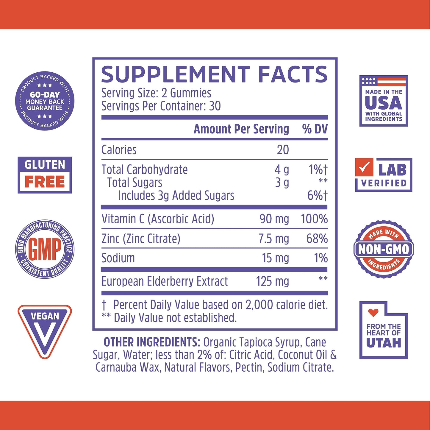 Zhou Nutrition Elder-Mune Sambucus Elderberry Gummies with Zinc and Vitamin C & vH Zhou NutritionUS supplements