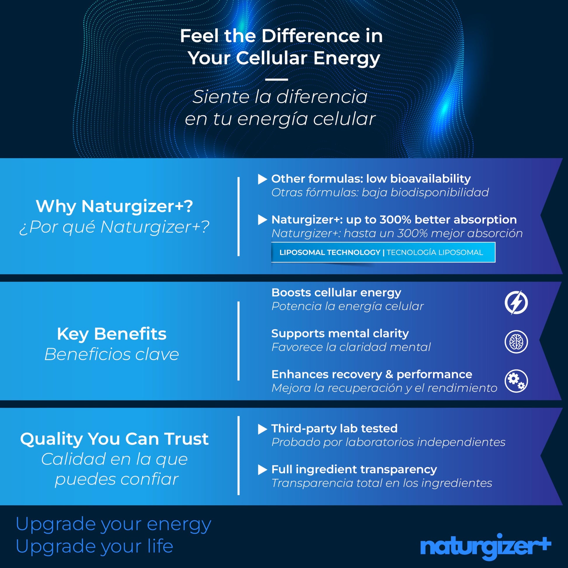 naturgizer+ Liposomal NAD+ Supplement with Resveratrol, TMG & Vitamin B3 | 4-in-1 Healthy Aging & Cellular Energy Support | High Absorption NAD Plus for Men & Women Over 40 | 120 Capsules naturgizer+Au supplements