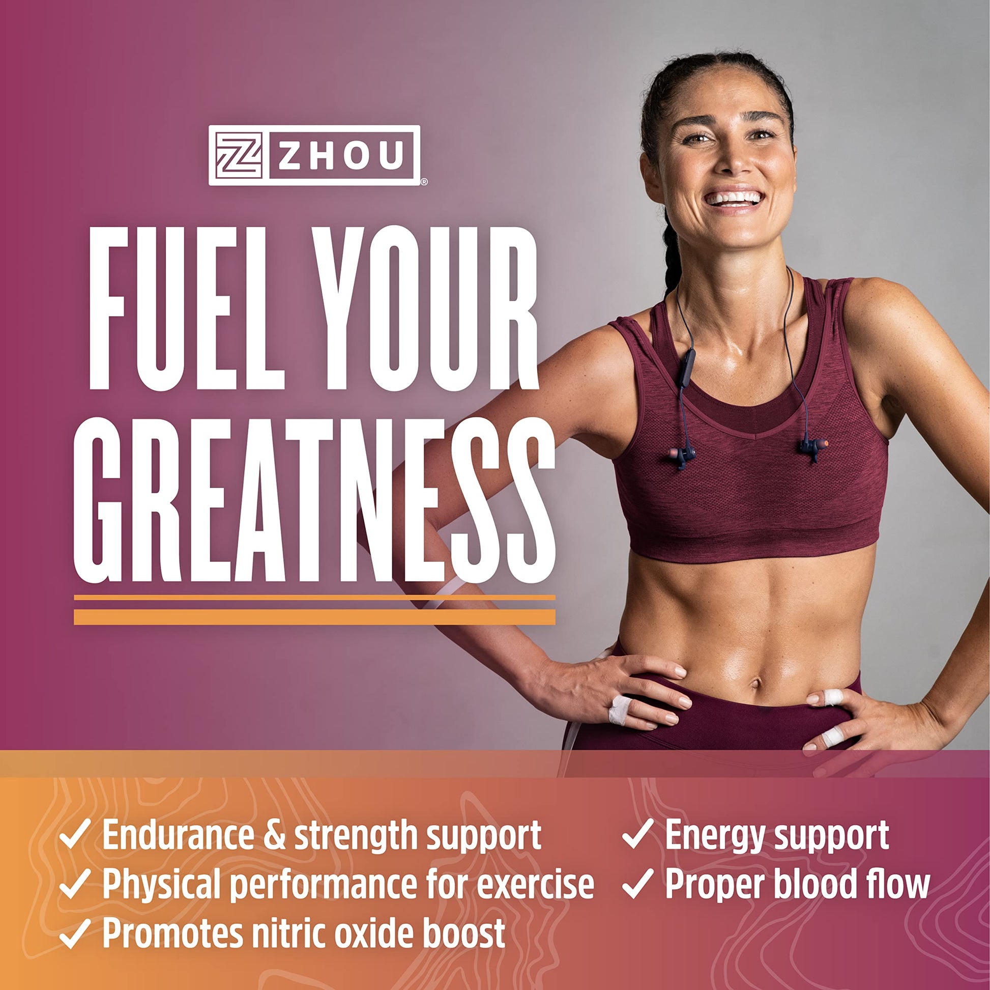 Zhou Nitric Oxide with L Arginine, Citrulline Malate, AAKG and Beet Root | Powerful N.O. Zhou NutritionAu supplements
