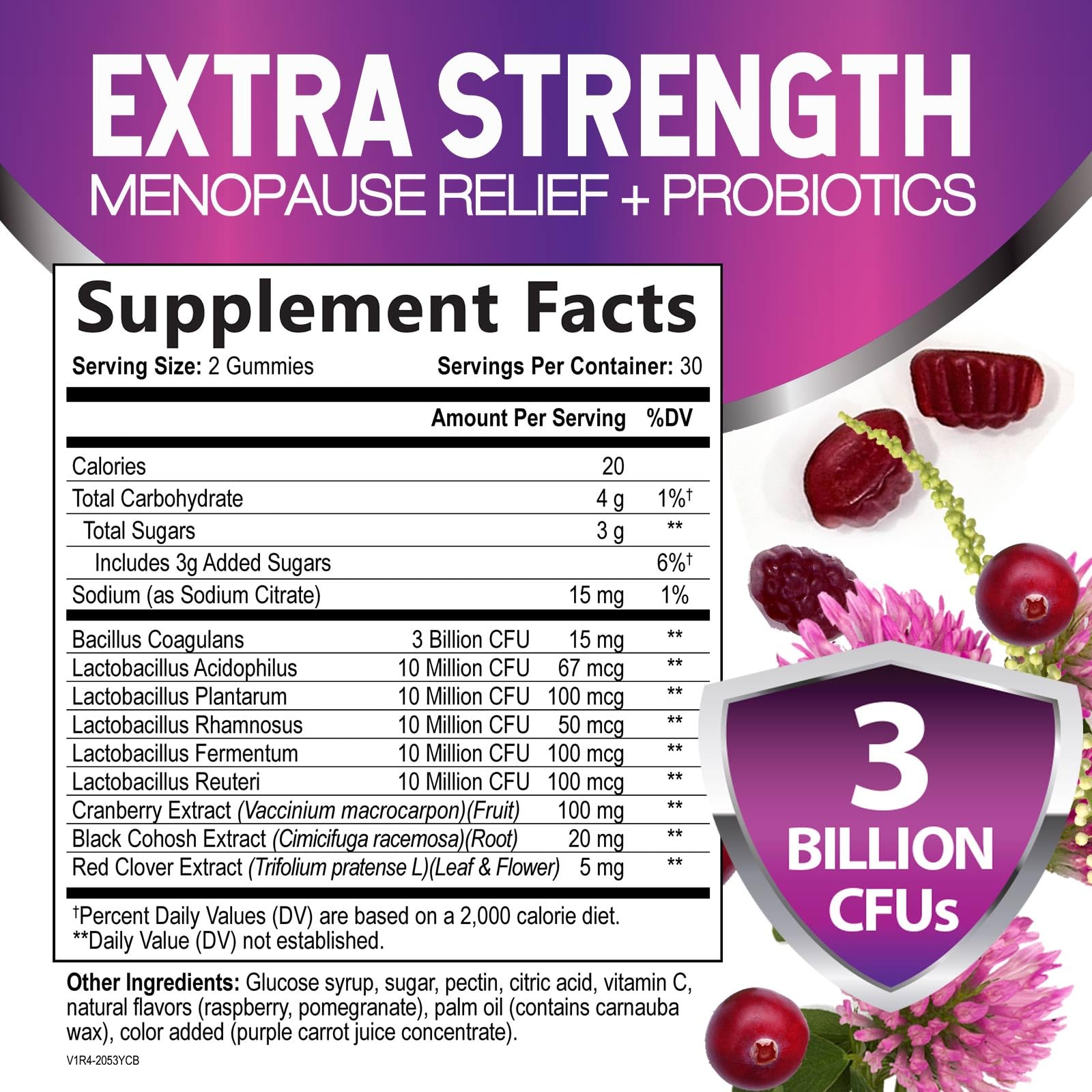Menopause Supplement Gummies - 3 Billion CFU Women's Probiotics - Advanced Menopause Relief Formula for Women with Black Cohosh & Red Clover - Mild Hot Flashes & Night Sweats Support - 60 Gummies Nature's NutritionAu supplements