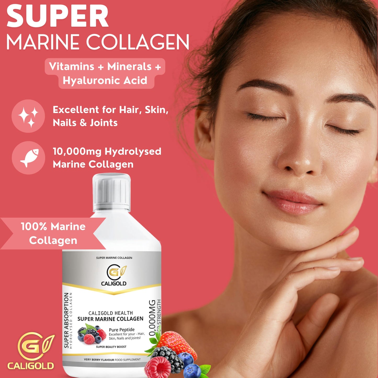 CALIGOLD Health Super Marine Collagen Liquid - Excellent for Hair, Skin, Nails and Joints CALIGOLDUS supplements