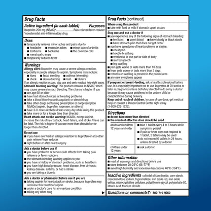 Amazon Basic Care Ibuprofen Tablets, Fever Reducer and Pain Relief from Body Aches Amazon Basic CareUS supplements