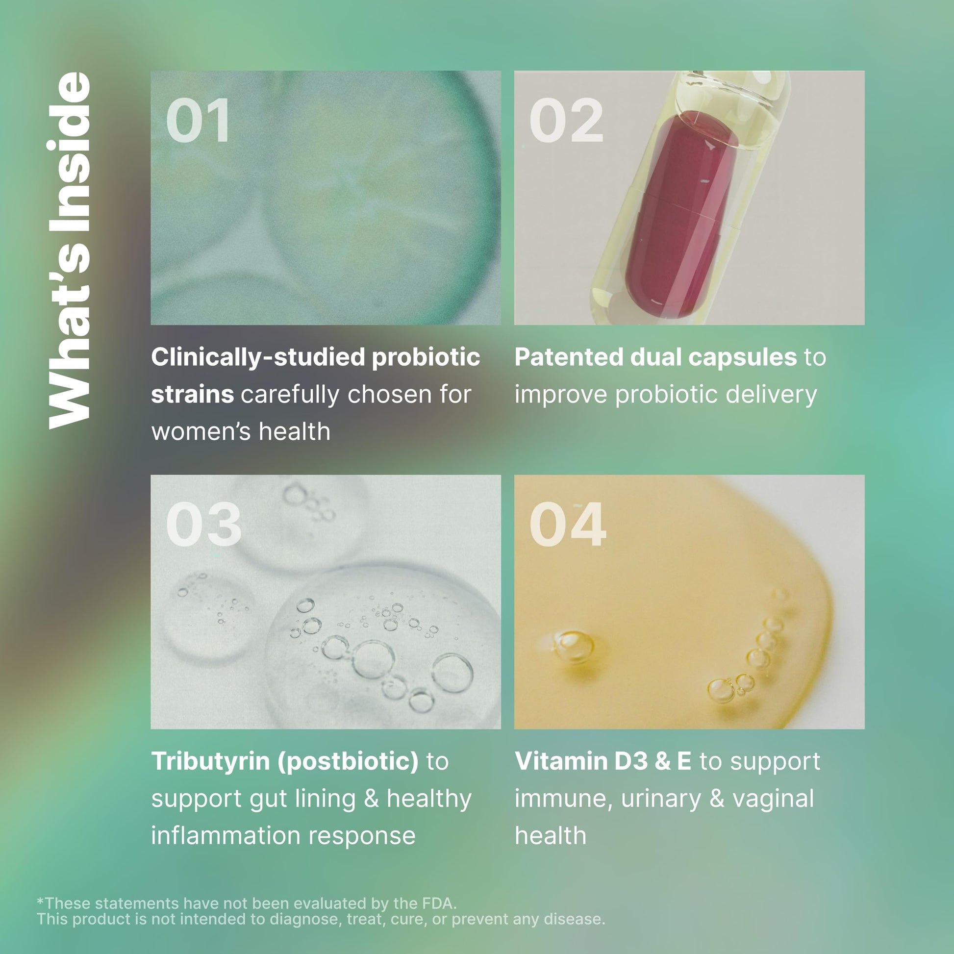 Evvy Women's 3-in-1 Complete Probiotic I Daily Probiotic Supplement to Reduce Bloating I Supports Gut, Urinary & Vaginal Health | Includes Vaginal Probiotics for Feminine Care | 30 Day Supply EvvyAu supplements