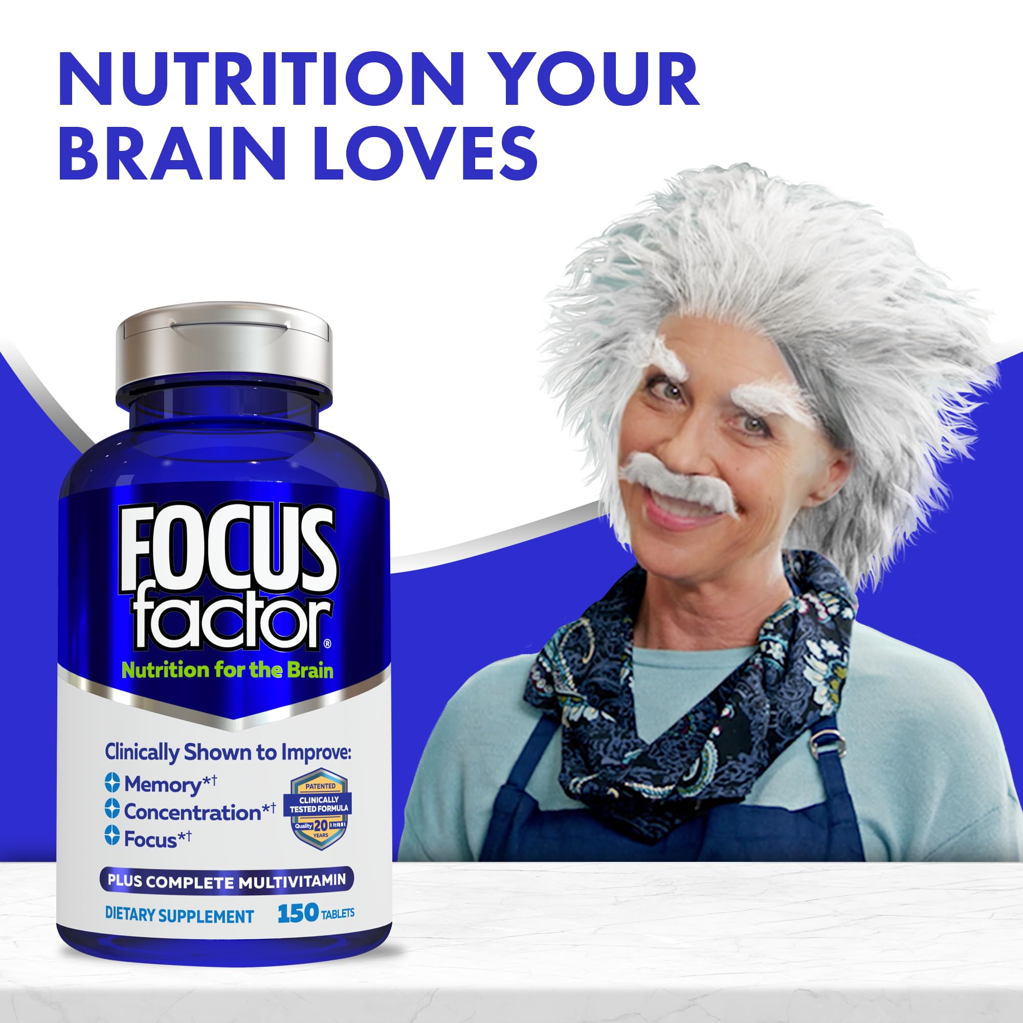 Focus Factor Nutrition for The Brain Improved Memory & Concentration Brain Supplement, 150 Count, 1 Pack (10407) Focus FactorAu supplements