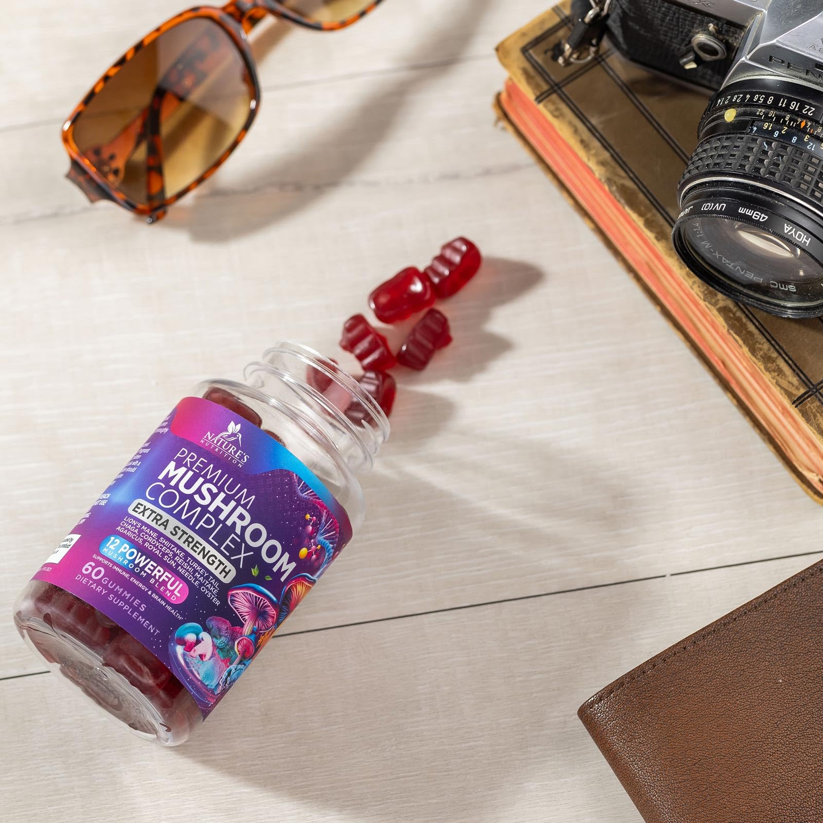 Mushroom Gummies Supplement 12 in 1 - High Grade Blend for Adults with Lions Mane, Reishi, Cordyceps, & Chaga Mushroom Complex Gummy, Memory & Immune Support & Nootropic Brain Supplements - 60 Gummies Nature's NutritionAu supplements