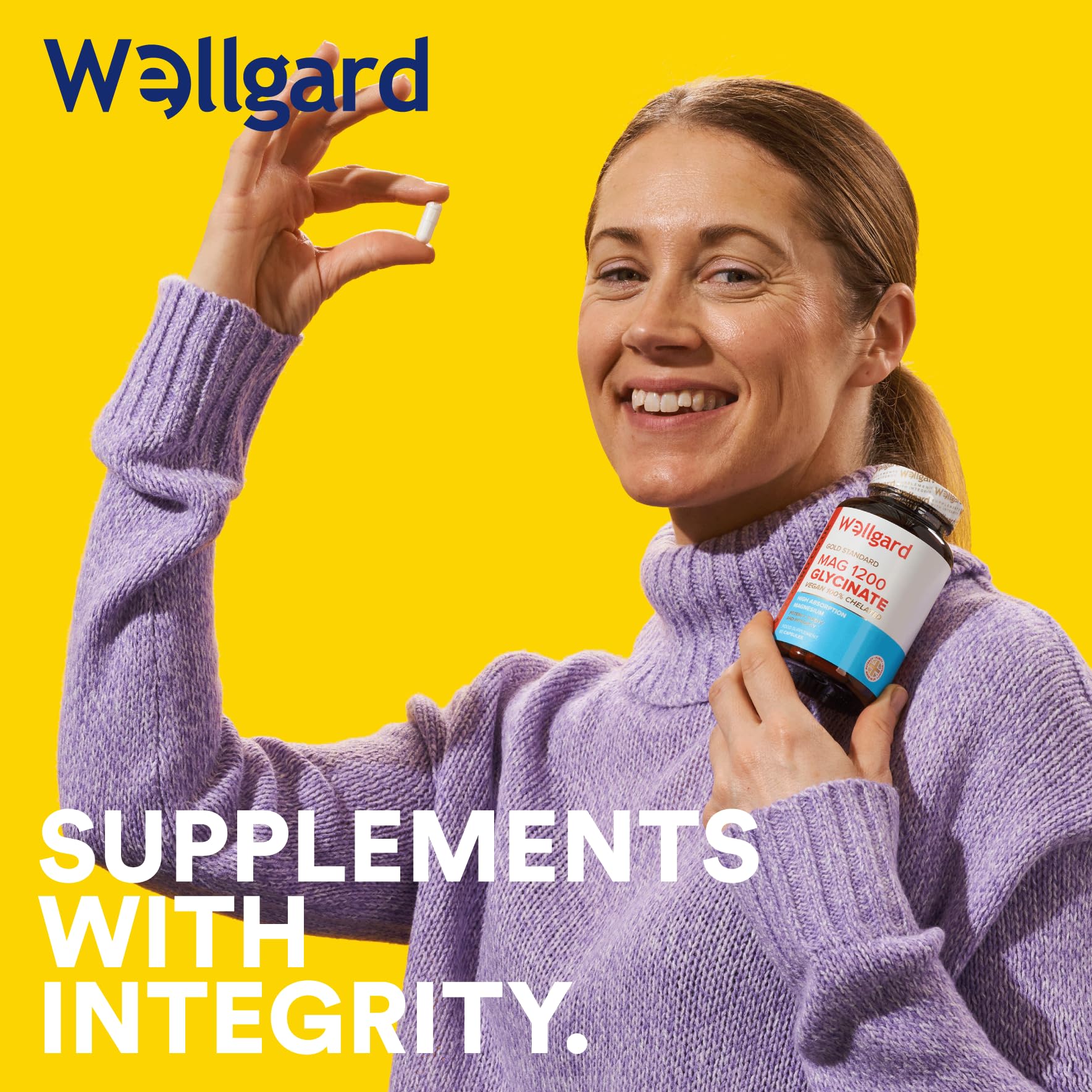 Wellgard Magnesium Glycinate, Mag 1200, High Strength Magnesium Bisglycinate WellgardUS supplements