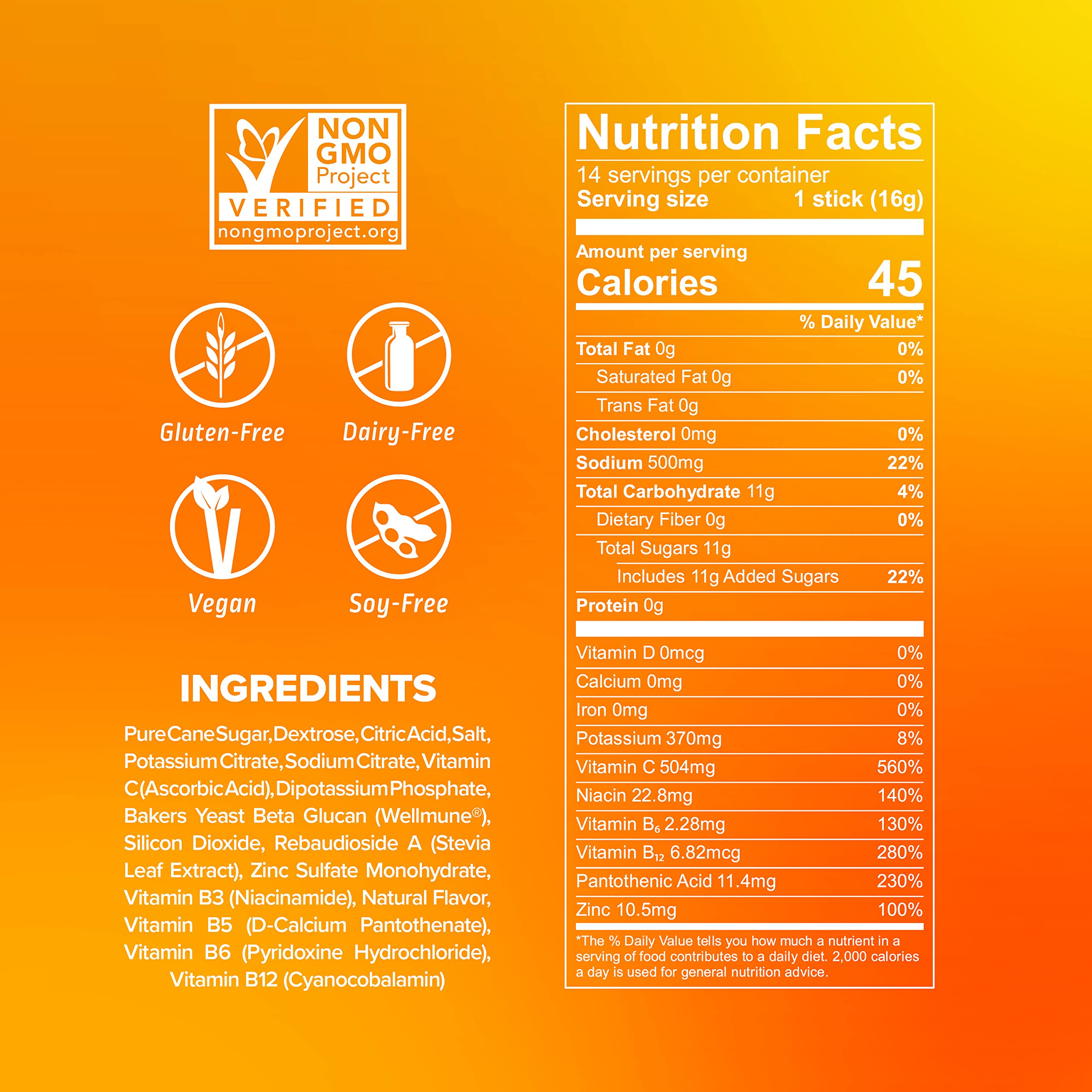 Liquid I.V. Hydration Multiplier + Immune Support - Tangerine - Hydration Powder Liquid I.V.US supplements