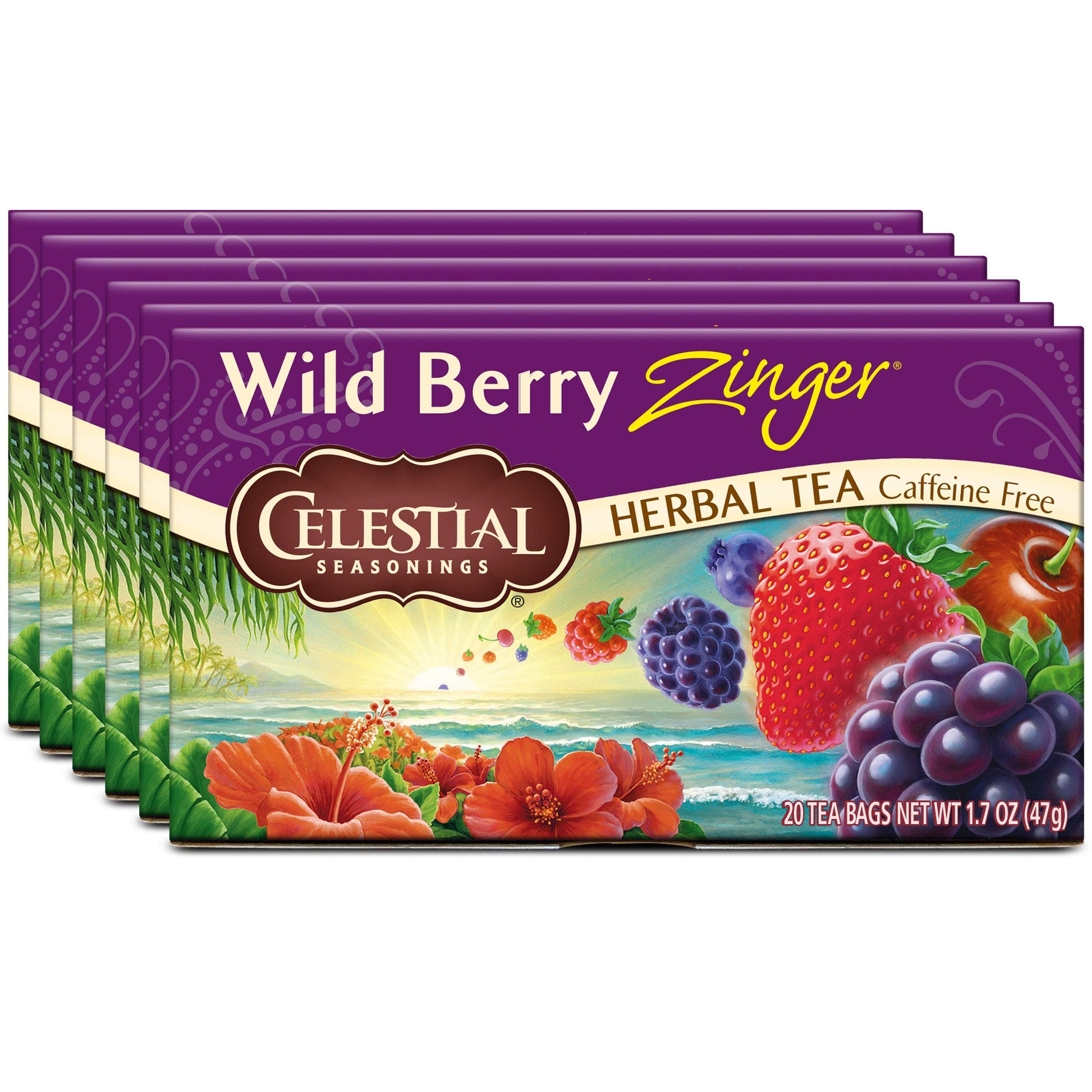 Celestial Seasonings Herbal Tea, Wild Berry Zinger, 20 Count (Pack of 6) Celestial SeasoningsAu supplements