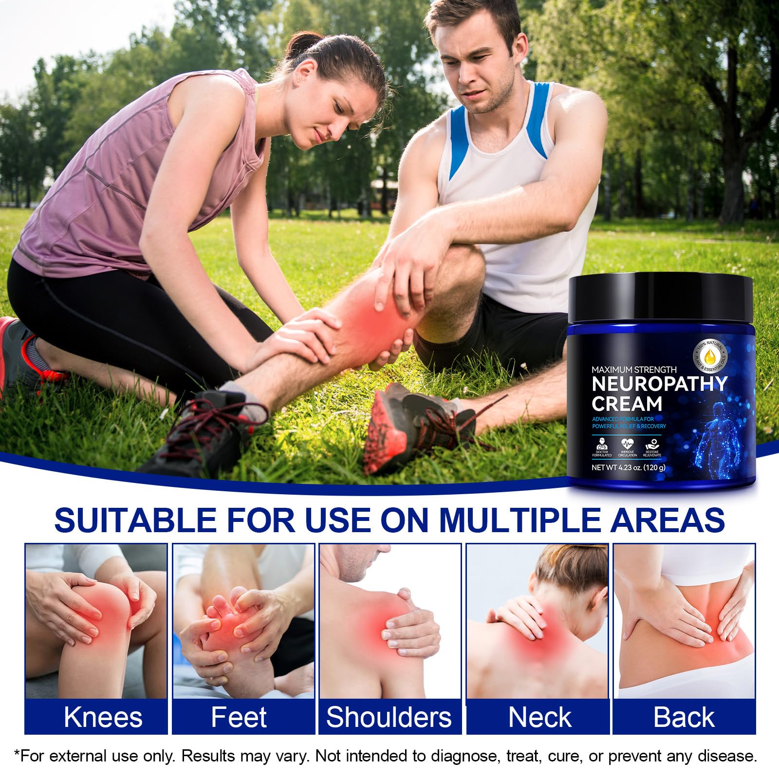 Neuropathy Cream Extra Strength 120g, Neuropathy Nerve Pain Relief Cream Contains Arnica, Vitamin B6 & Lavender, Deep Soothing & Moisturizing Aus HealthcareAu supplements