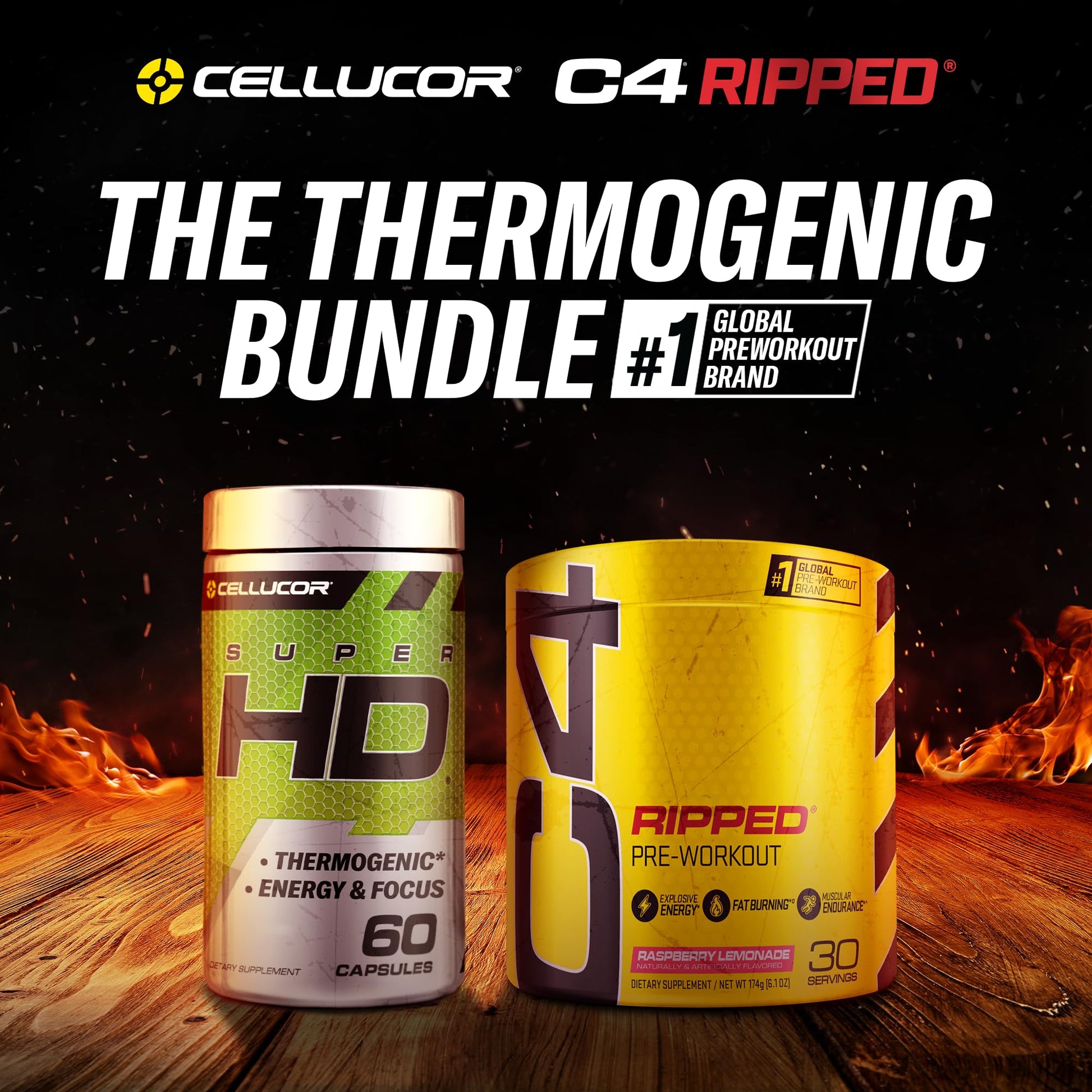 C4 Ripped & SuperHD, The Thermogenic Bundle, C4 Ripped Pre Workout Powder CellucorUS supplements