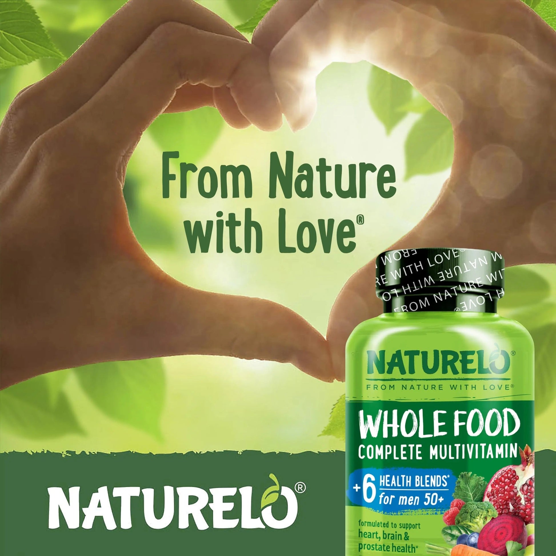 NATURELO Whole Food Multivitamin for Men 50+ - with Vitamins, Minerals, Organic Herbal Extracts - Vegan Vegetarian NATURELOAu supplements