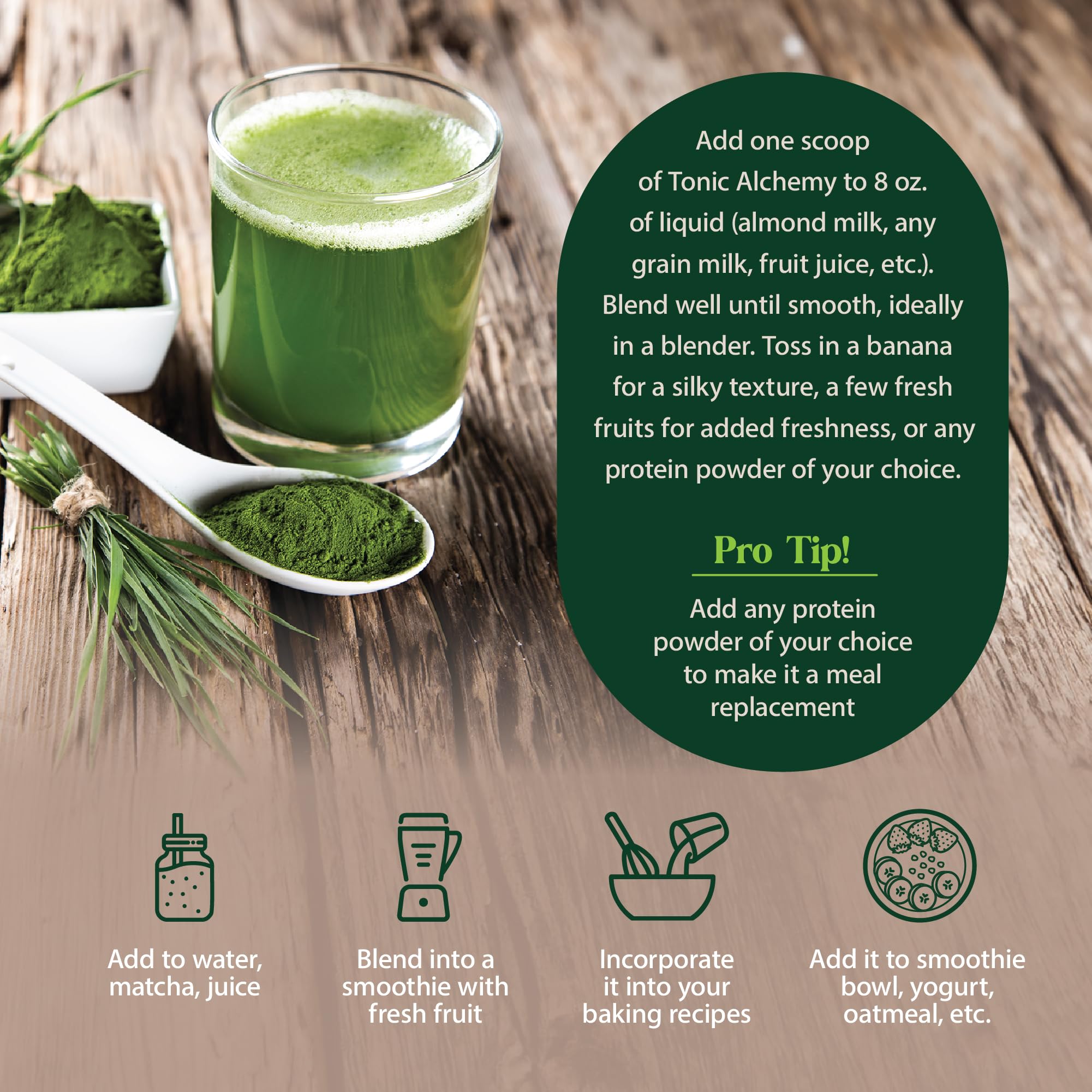 Dragon Herbs Tonic Alchemy Superfood Greens Powder with 91 Ingredients: Tonic Herbs, Ashwagandha, Mushrooms, Probiotics, Super Greens, Seaweeds, Fruits, Vegetables, Spirulina - 30 Servings Dragon HerbsAu supplements