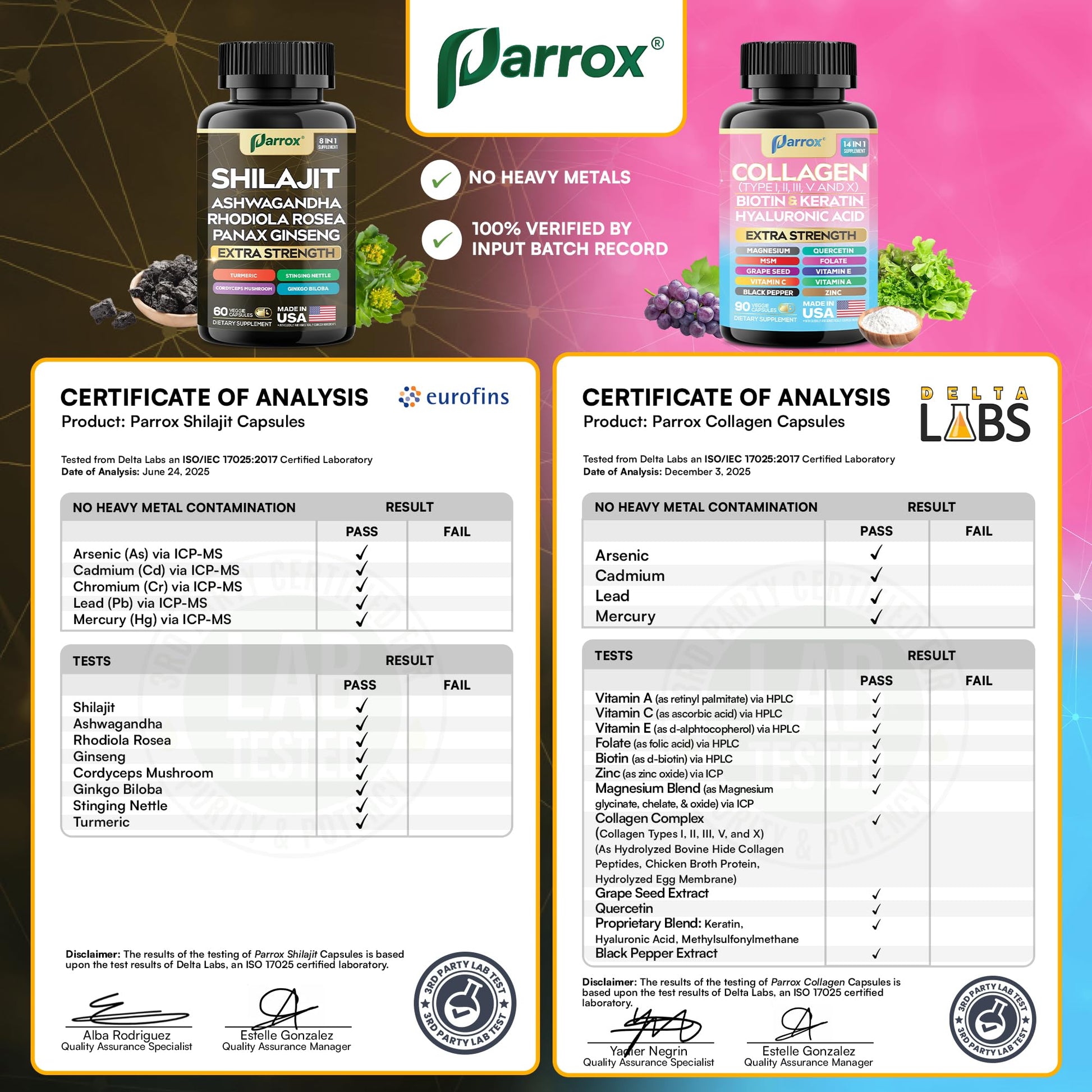 Parrox Adaptogen & Beauty Bundle – Rhodiola, Panax Ginseng, Ashwagandha, Cordyceps, Turmeric, Collagen, Biotin, Keratin, MSM, Hyaluronic Acid, Zinc, Quercetin, Vitamin C, A & E, Folate, Magnesium ParroxAu supplements