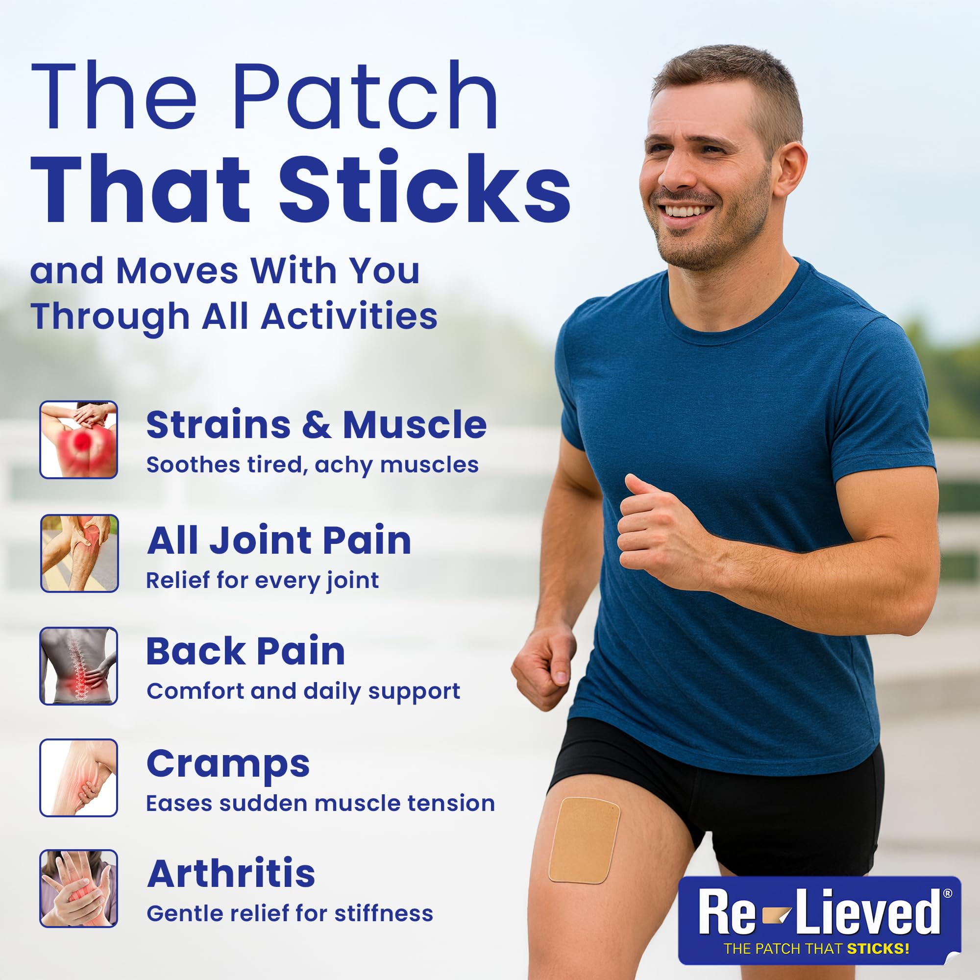4% Lidocaine Maximum Strength Pain Relief Kinesiology Tape - Relieves Back, Joints and Muscle Pains - Superior Sticking, Aluminum-Free Water Resistant, and USA Made - 2" x 10" Strips Re-lievedAu supplements