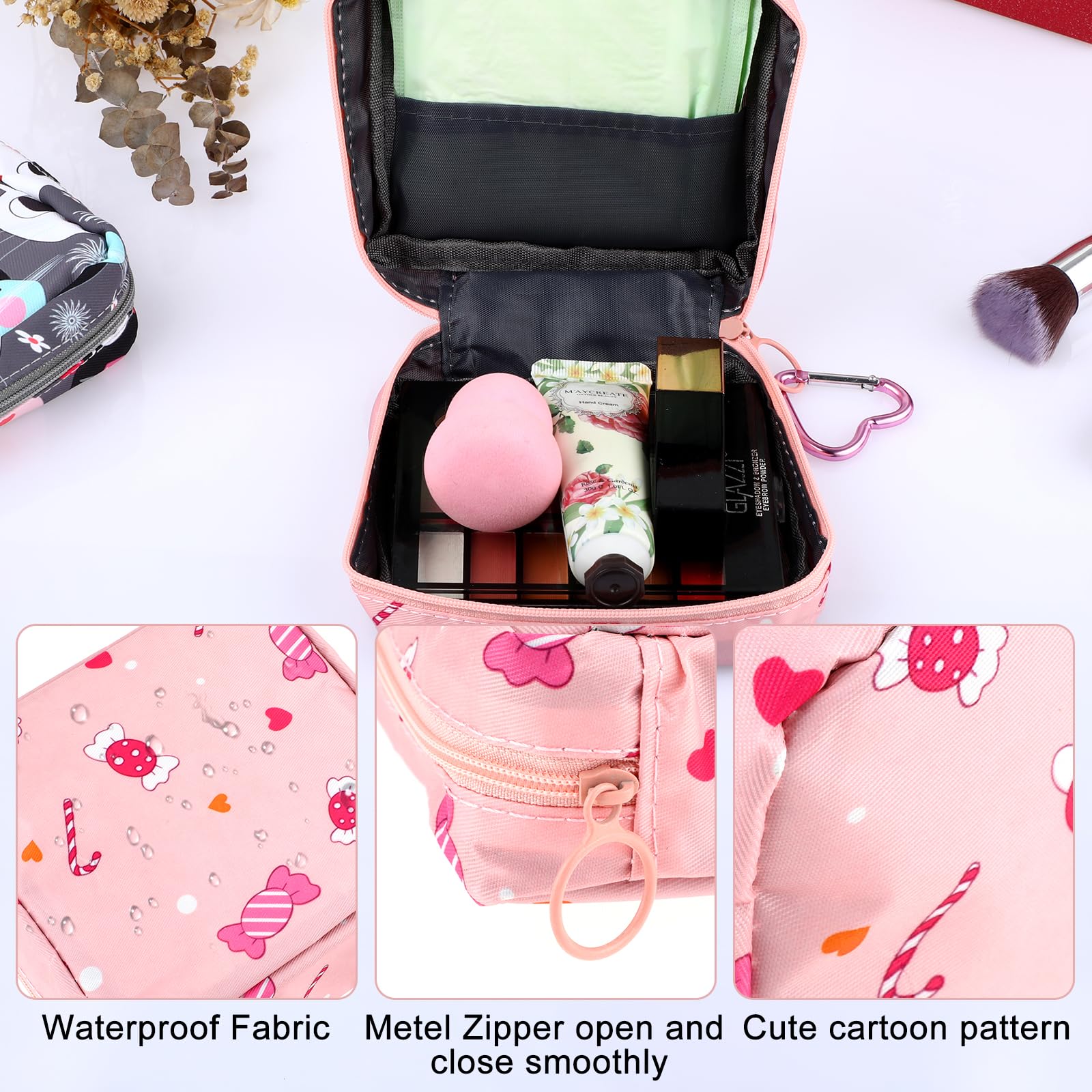Abeillo 2Pcs Period Bag with Heart Carbiner, Sanitary Pad Storage Bag Samll Period Pouch AbeilloAu supplements