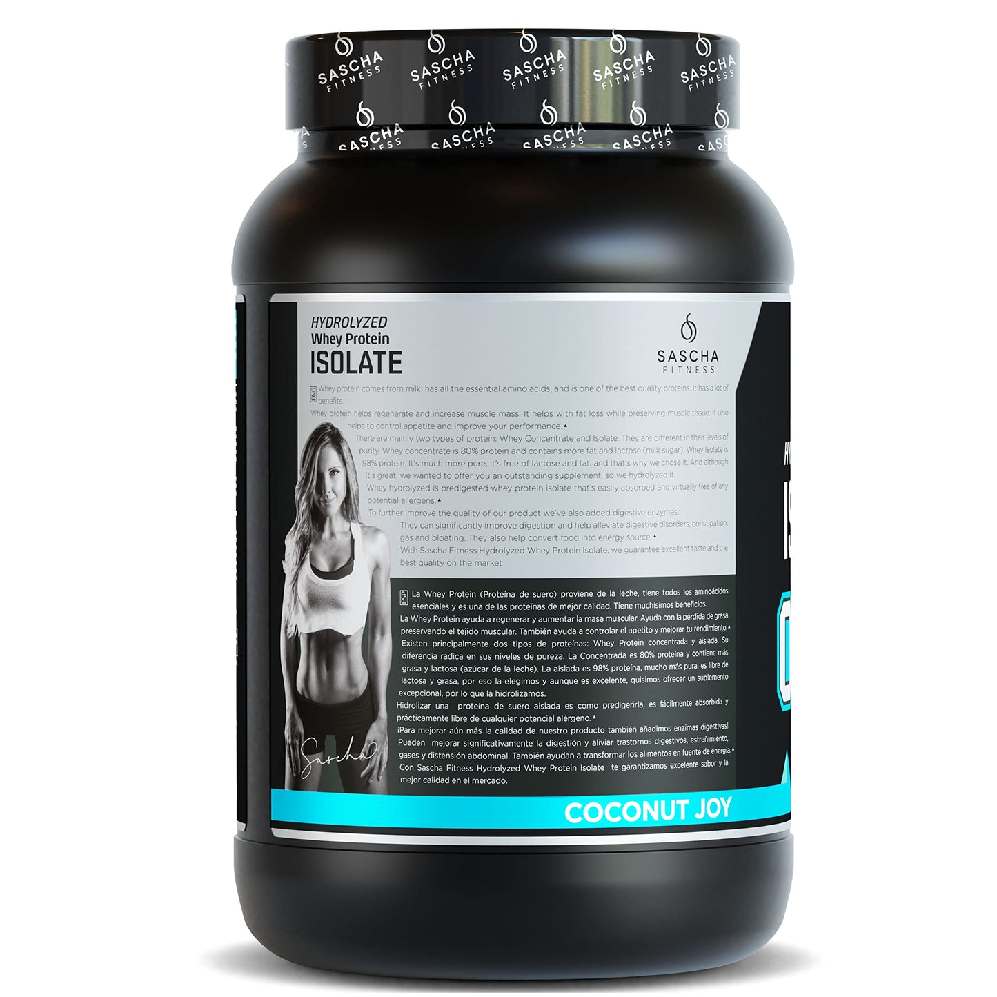 SASCHA FITNESS Hydrolyzed Whey Protein Isolate,100% Grass-Fed (2 Pounds, Coconut) SASCHA FITNESSUS supplements