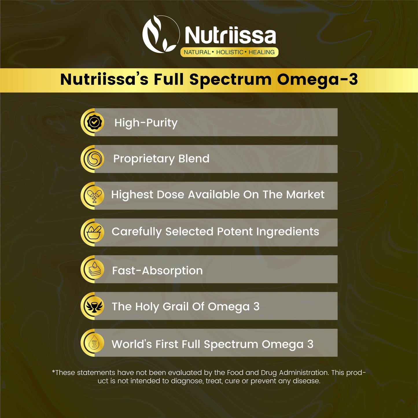 Nutriissa Omega 3 - Full Spectrum - 180 Count - High Concentrate Formula Fish Oil, Krill Oil NutriissaUS supplements