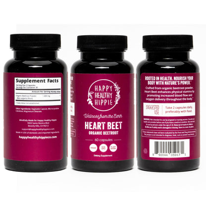 Organic Beet Root Capsules [1,300mg Superfood] - Blood Pressure Support Supplements Happy Healthy HippieUS supplements