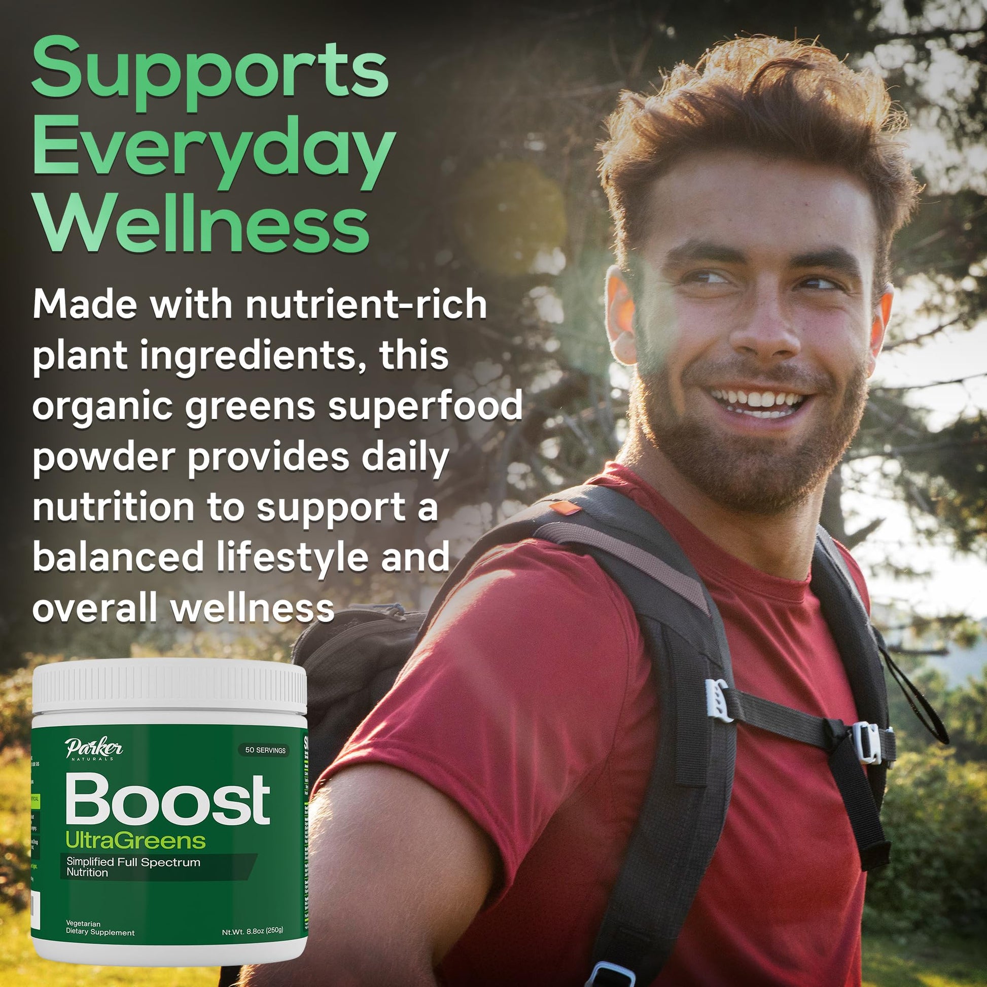 Boost UltraGreens Super Greens Powder - Organic Spirulina, Grasses & Antioxidants | Premium Superfood for Daily Energy | Detox & Whole-Body Wellness - 50 Servings Parker NaturalsAu supplements