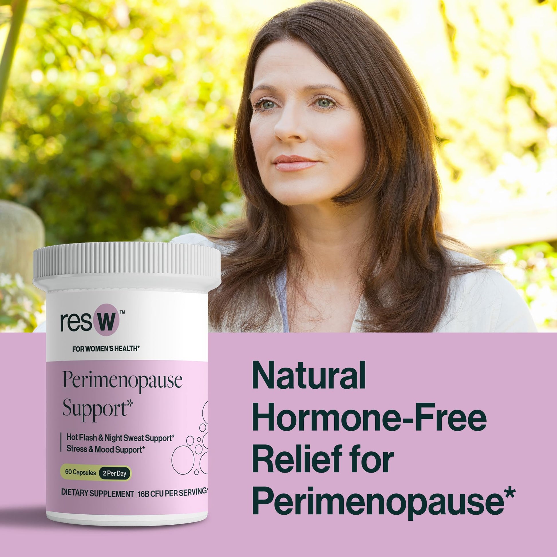 resW Perimenopause Postbiotic Supplement for Women - Hot Flash Support, Night Sweat Relief, Hormone Free, Vegan, Gluten Free, Non GMO, Plant Based Gut Health Support - 60 Capsules ResBioticAu supplements