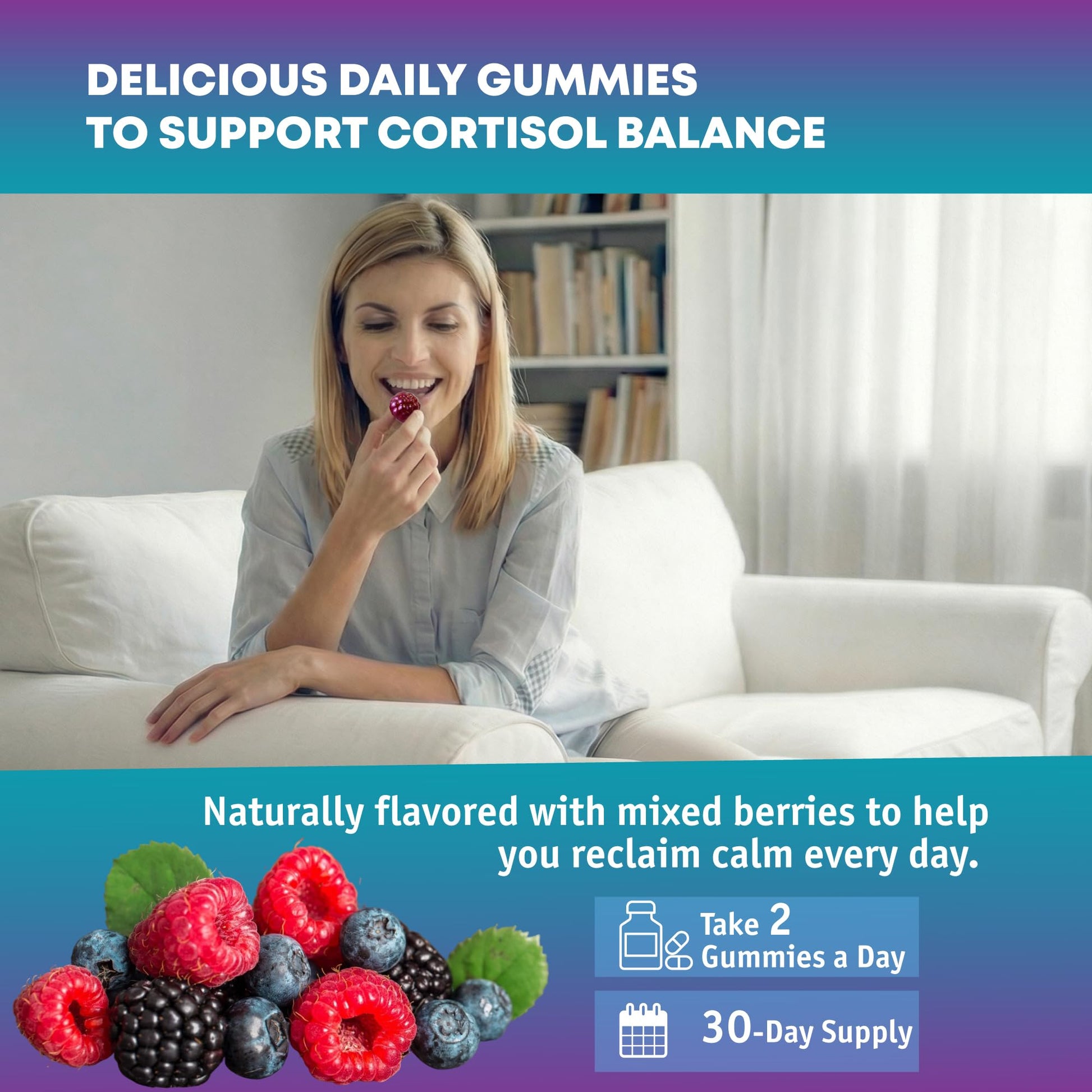 Optiwav Cortisol Reducer Gummies for Women Men - 13-in-1 Daily Cortisol Detox Manager Supports Stress Mood Balance Focus & Health Balance - Reduce High Cortisol with Ashwagandha Magnesium L-Theanine OptiwavAu supplements
