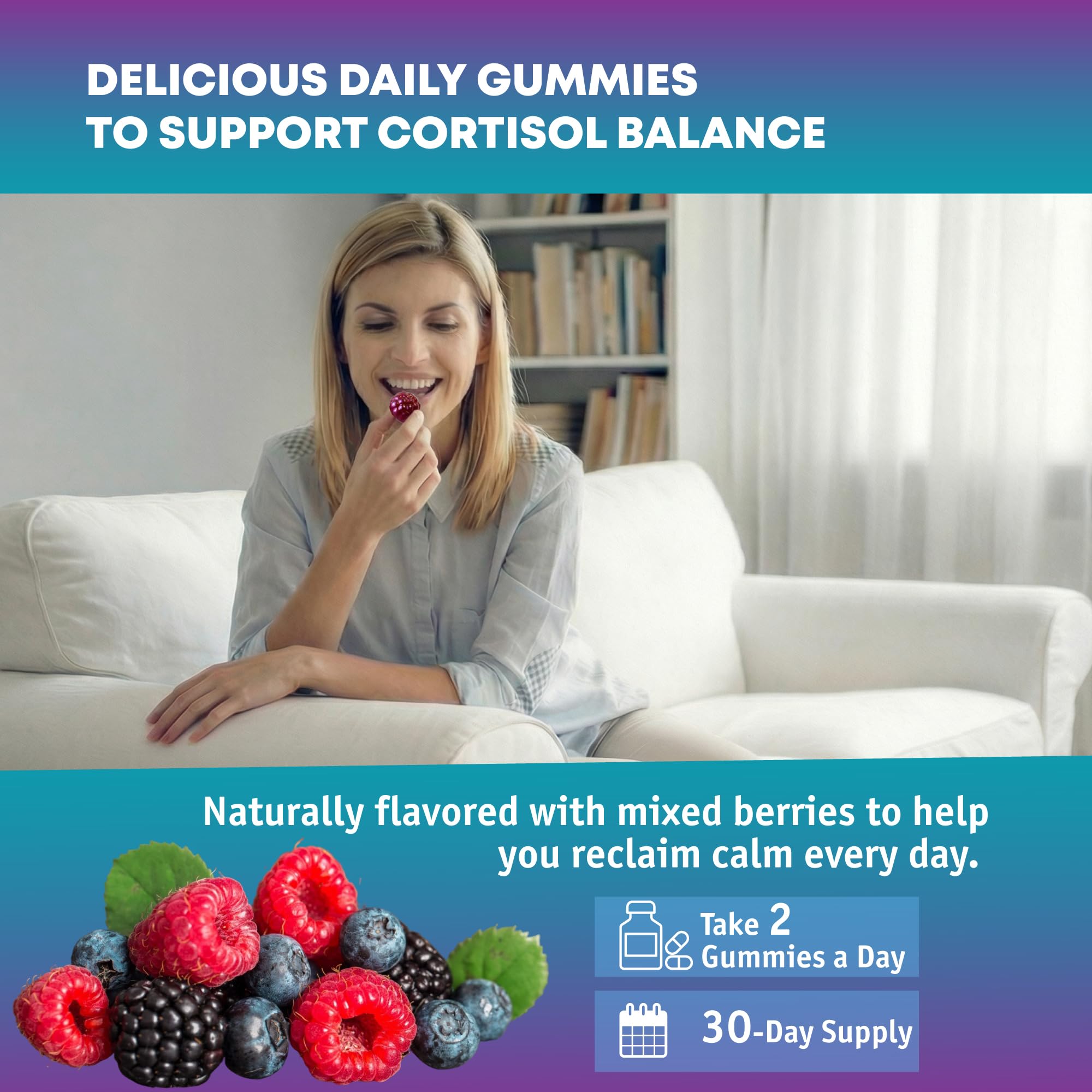 Optiwav Cortisol Reducer Gummies for Women Men - 13-in-1 Daily Cortisol Detox Manager Supports Stress Mood Balance Focus & Health Balance - Reduce High Cortisol with Ashwagandha Magnesium L-Theanine OptiwavAu supplements