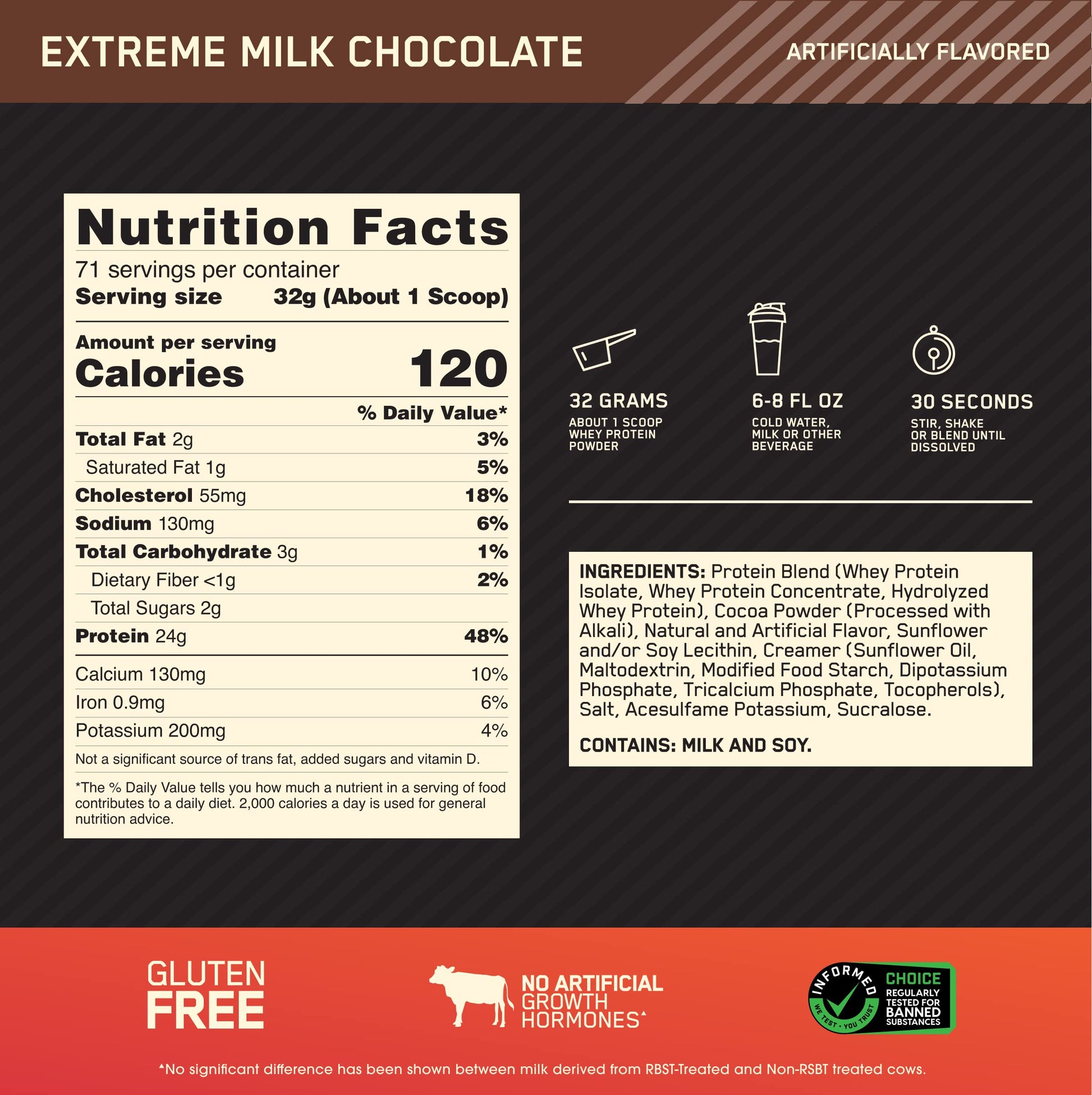 Optimum Nutrition Gold Standard 100% Whey Protein Powder, Extreme Milk Chocolate Optimum NutritionAu supplements