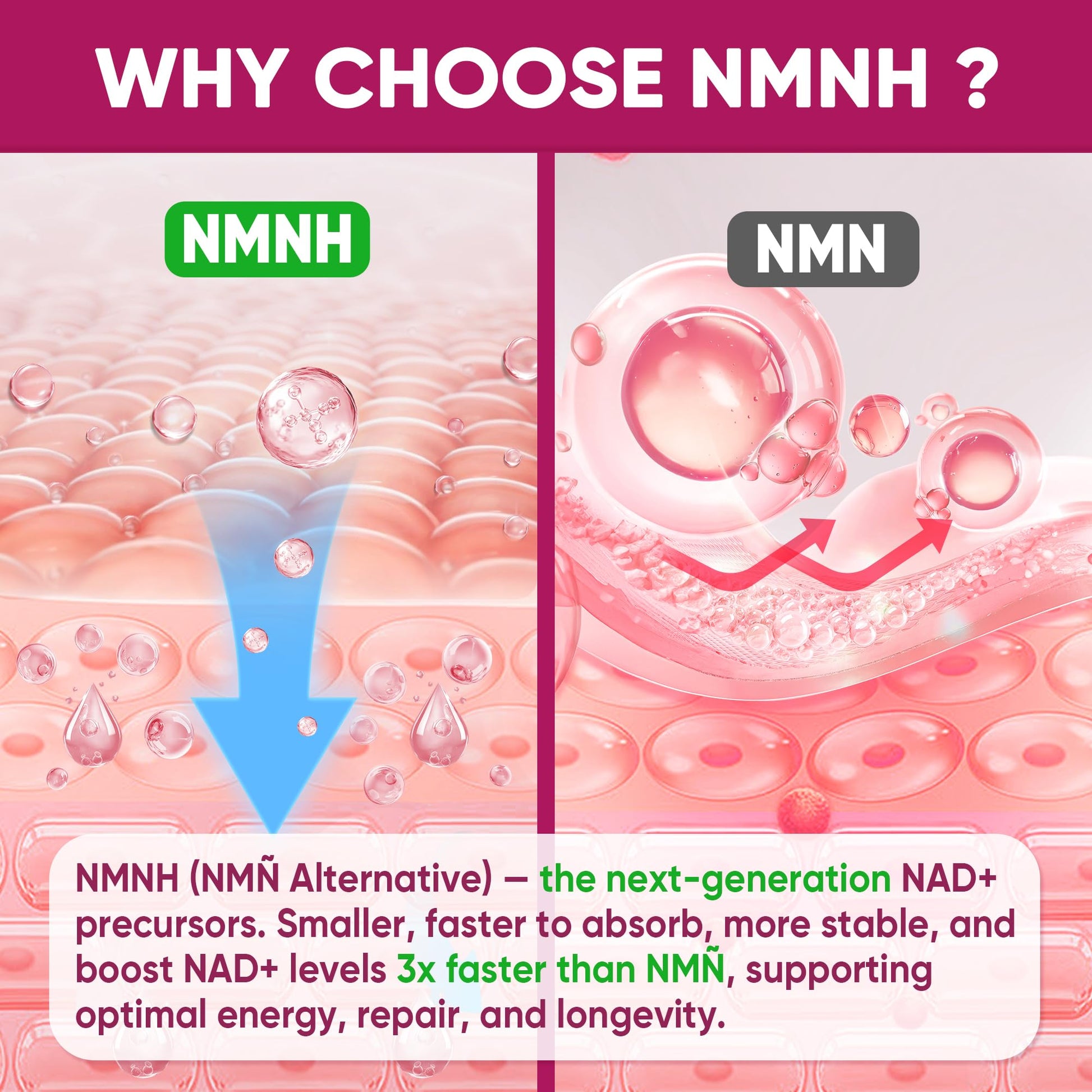 NMNH Gummies 300MG for Longevity with Urolithin A, Polyphenol Blend, Resveratrol, NAD+ Supplement for Women & Men Boost NAD+ Levels, Optimized Aging, Cell, DNA Repair, Energy, Focus, Sugar Free, 60cts NextdiaAu supplements