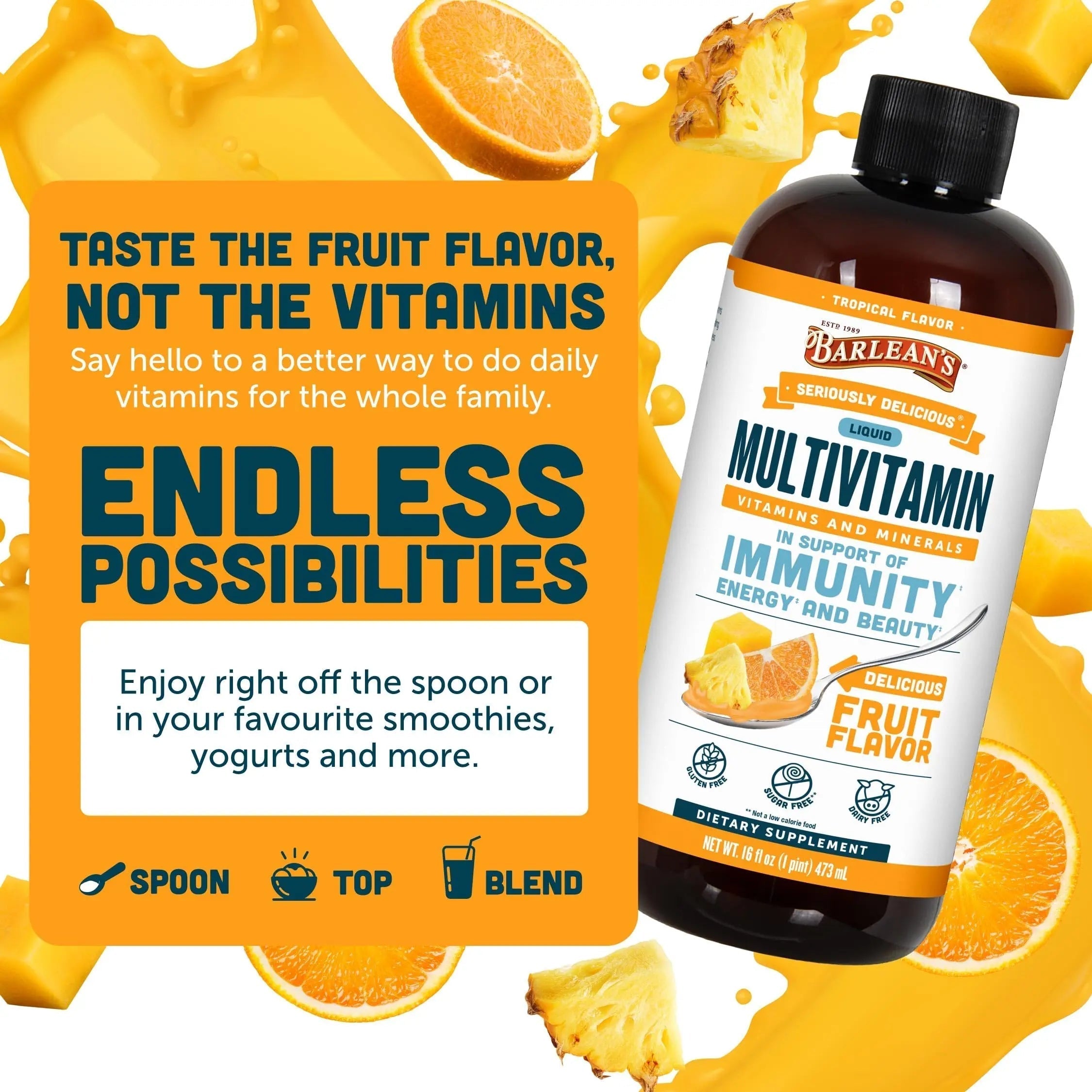 Barlean's Liquid Multivitamin for Women, Men & Kids, 21 Essential Vitamins & Minerals, Includes Biotin, B-Complex Barlean'sAu supplements