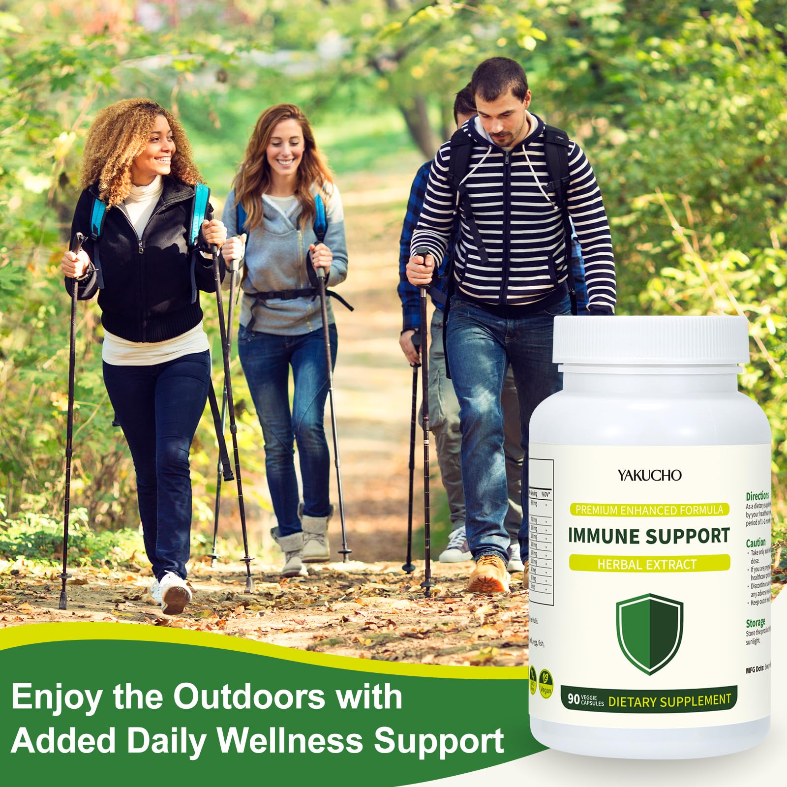 Herbal Immune Support Supplement, Vegan Capsules with Japanese Knotweed, Cat’s Claw, Skullcap & Sanguinolenta, Supports Immune Health & Overall Wellness, Gluten-Free YakuchoAu supplements