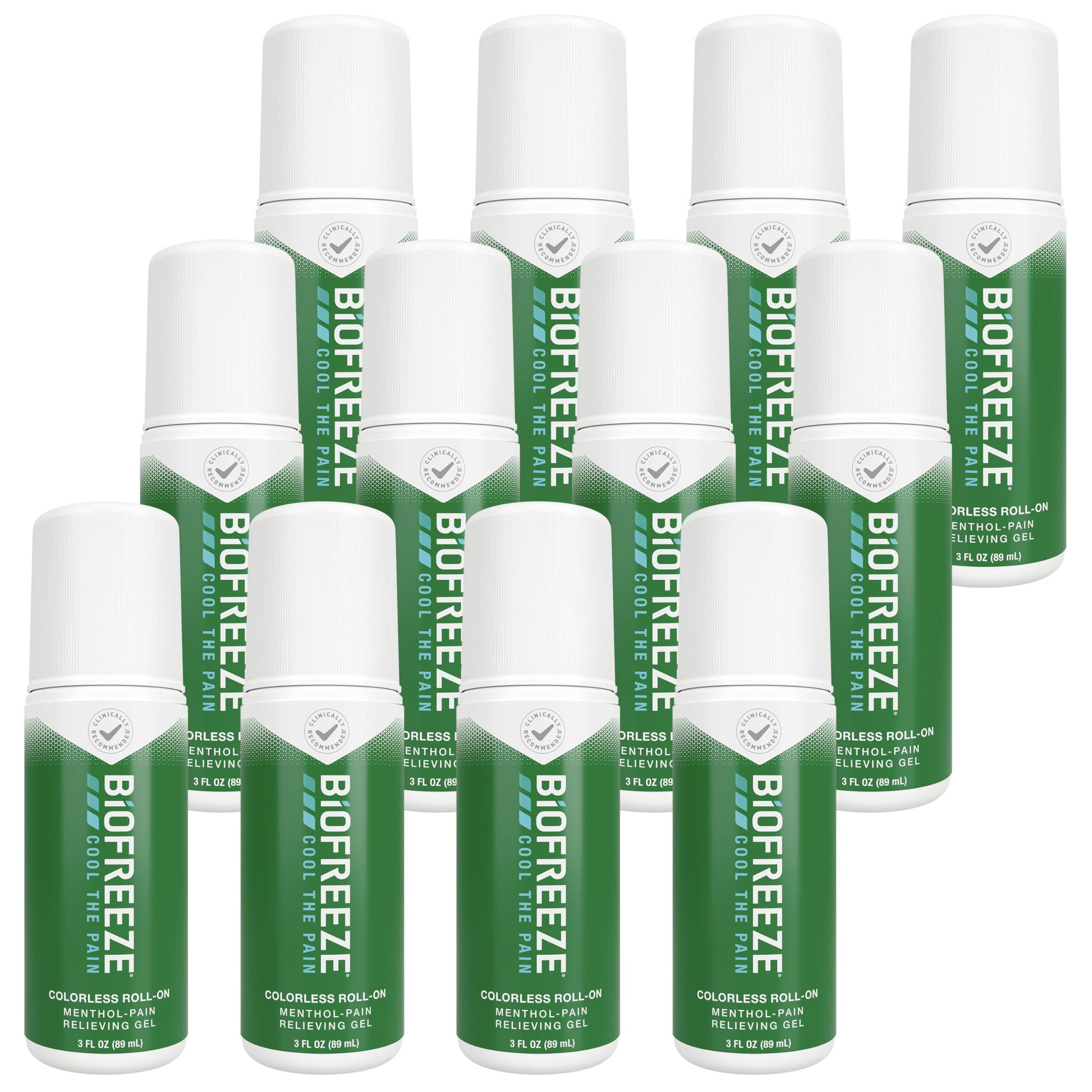 Biofreeze Roll-On Pain-Relieving Gel 3 FL OZ, Colorless (Pack Of 12) Topical Pain Reliever For Muscles And Joints From Arthritis, Backache, Strains, Bruises, & Sprains BiofreezeAu supplements