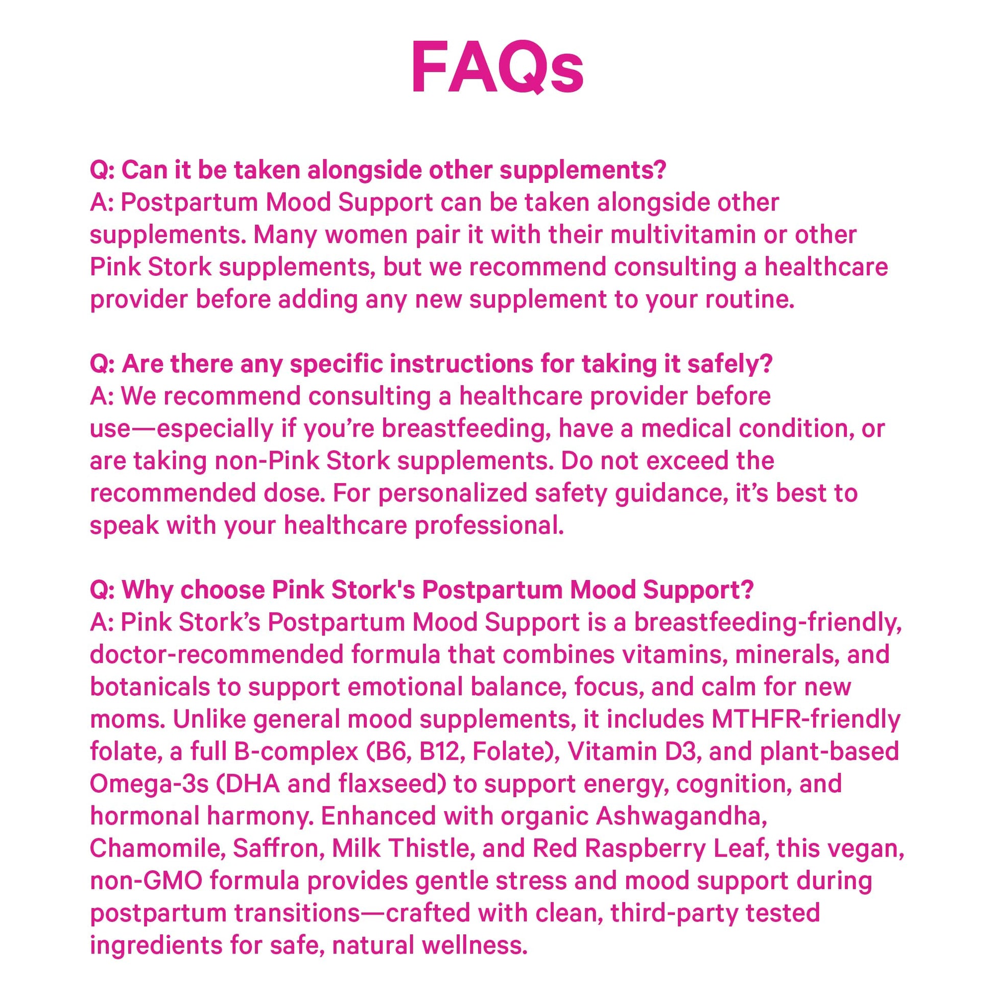 Pink Stork Postpartum Mood Support - Postnatal Hormone Balance for Women - Breastfeeding Friendly - Stress & Cognitive Support, New Mom Essentials - Ashwagandha, Chamomile, & Vitamin D, 60 Capsules Pink StorkAu supplements