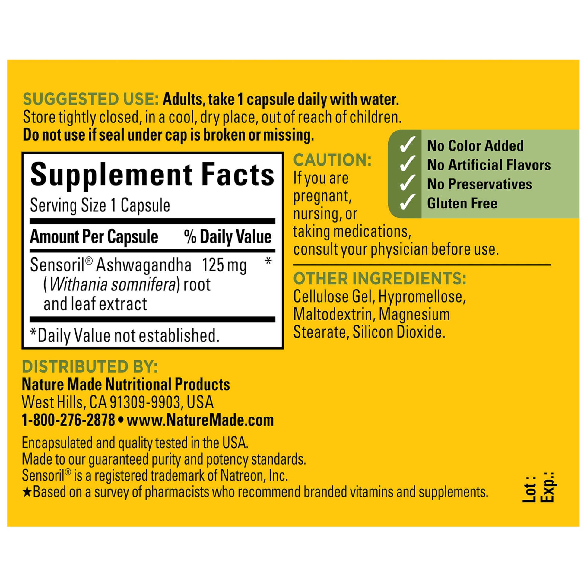 Nature Made Ashwagandha Capsules 125mg for Stress Support, Ashwagandha Supplements, 60 Capsules, 60 Day Supply Nature MadeAu supplements