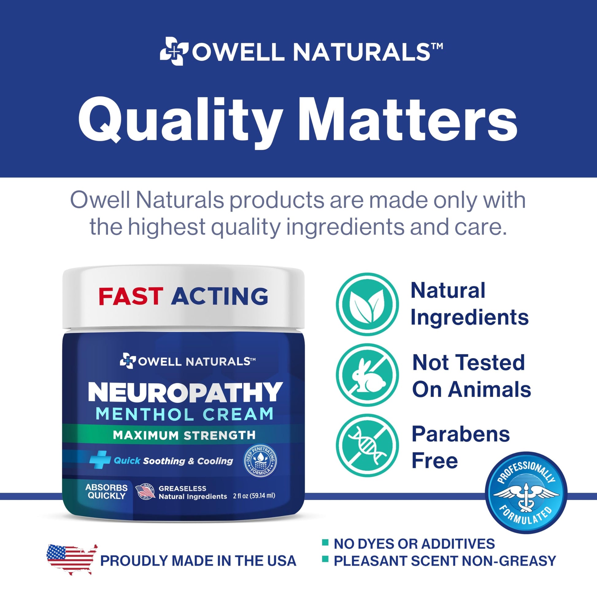 Owell Naturals Neuropathy Cream Extra Strength – Fast Absorbing Cooling for Leg, Feet & Hands – Advanced Soothing Formula with Aloe Vera, Arnica, MSM & Vitamin B6 – Made in USA, 2 fl oz Owell NaturalsAu supplements