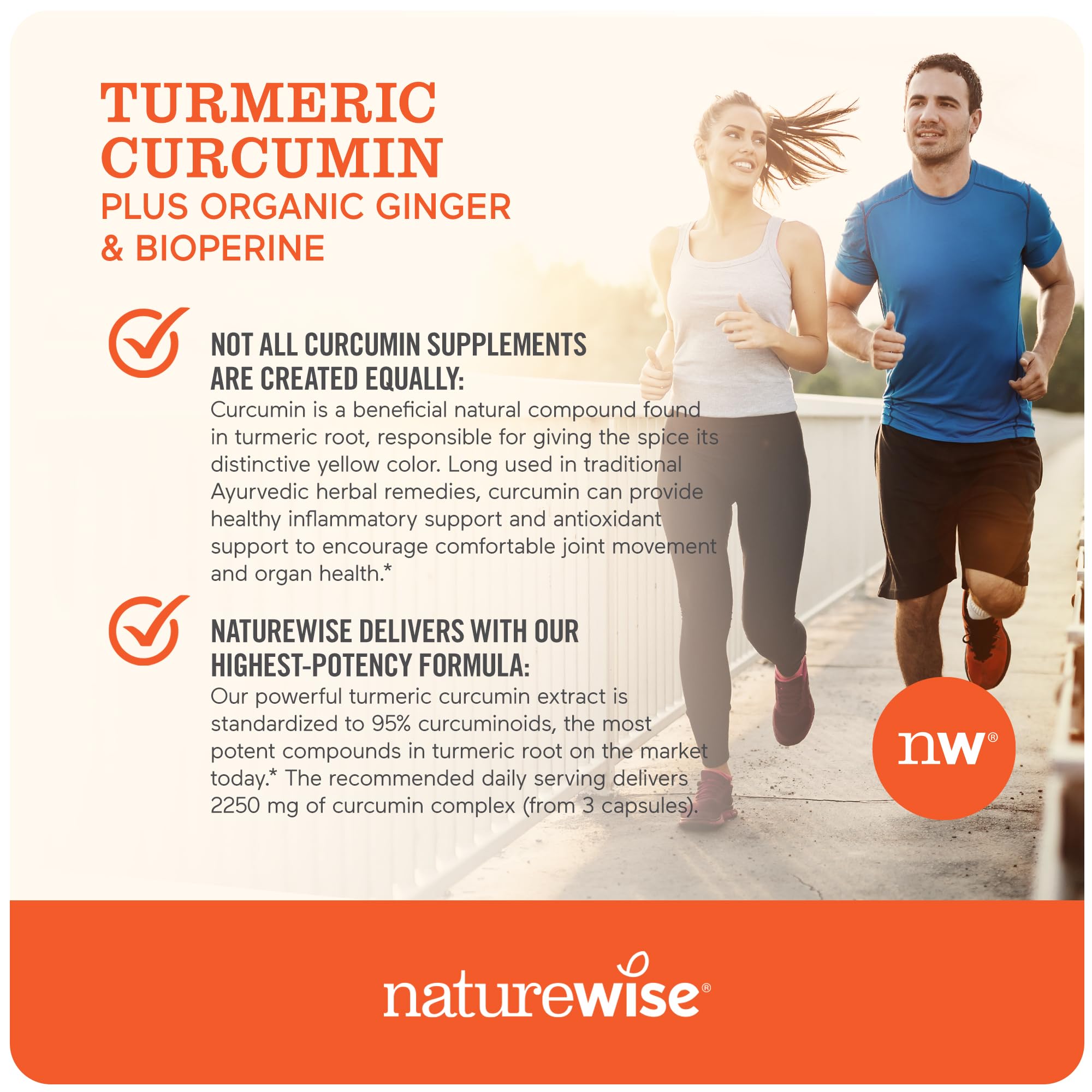 NatureWise Curcumin Turmeric 2250mg | 95% Curcuminoids & BioPerine Black Pepper NatureWiseAu supplements