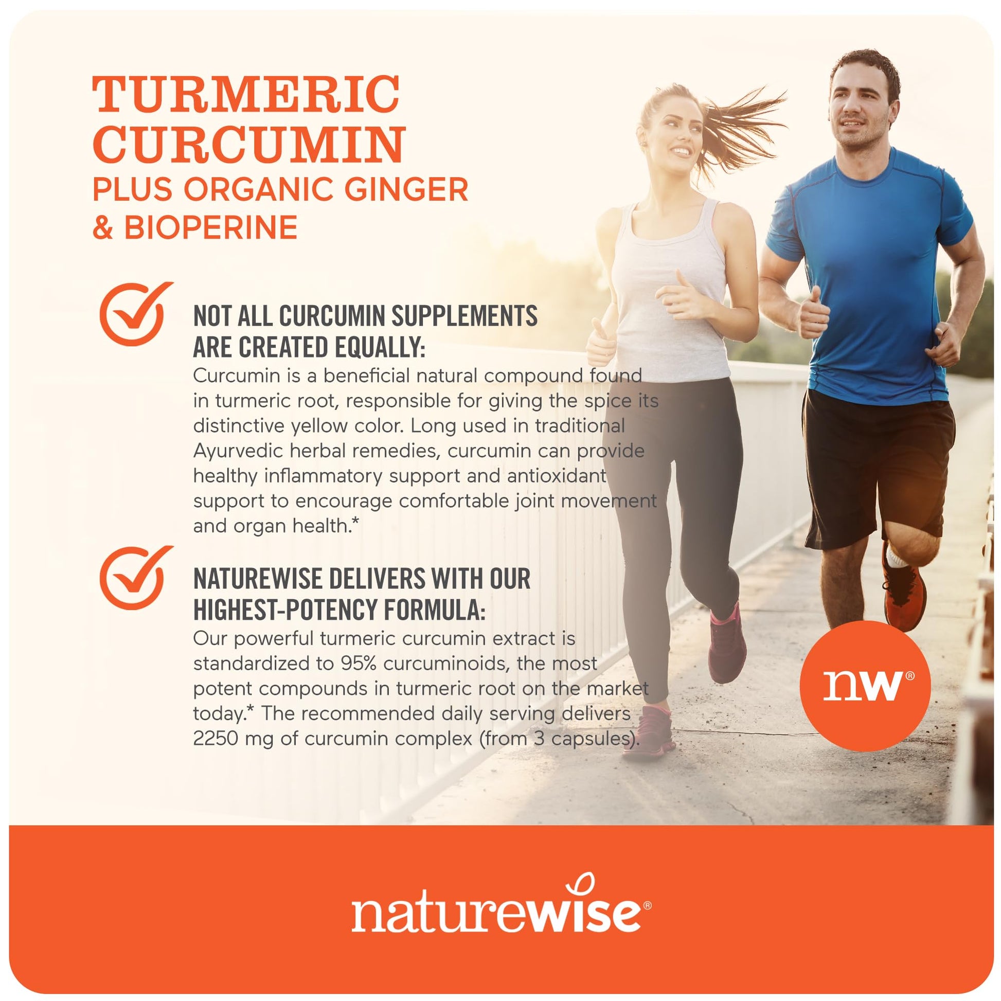 NatureWise Curcumin Turmeric 2250mg 95% Curcuminoids & BioPerine Black Pepper NatureWiseUS supplements