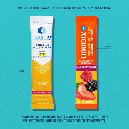 Liquid I.V.® Hydration Multiplier +Immune Support - Wild Berry Blend | Electrolyte Powder Drink Mix | 1 Pack (14 Servings) Liquid I.V.US supplements