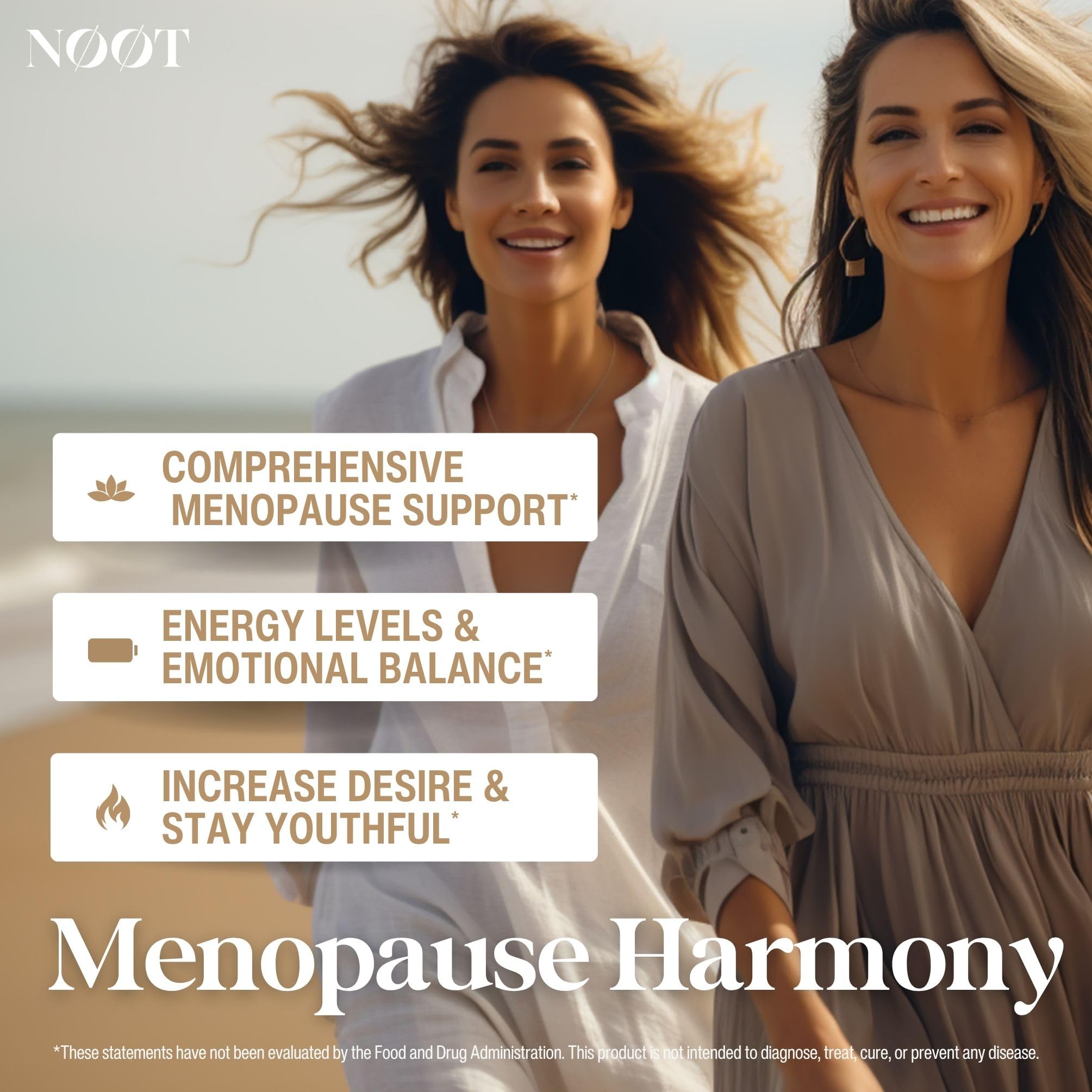 NOOT Menopause Harmony - Menopause Supplements for Women, Night Sweats & Hot Flash Relief, Hormone Balance for Women with Aguaje Fruit, Genistein and Vitex, Biohacking & Nootropics, 60 Capsules NØØTAu supplements