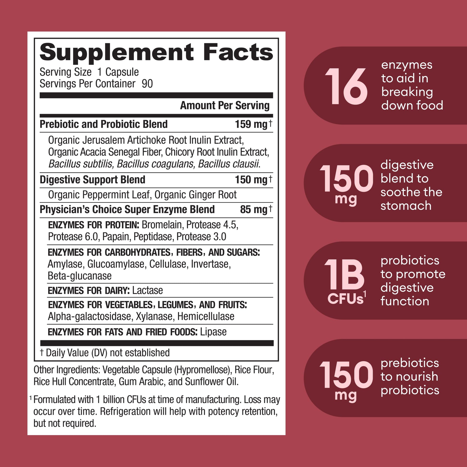 Physician's CHOICE Digestive Enzymes - Multi Enzymes, Organic Prebiotics & Probiotics Physician's CHOICEUS supplements