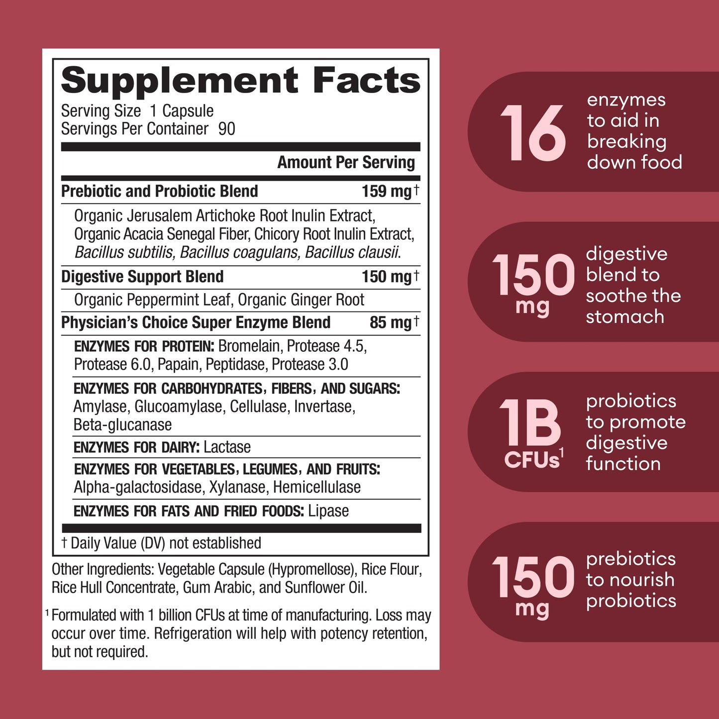 Physician's CHOICE Digestive Enzymes - Multi Enzymes, Bromelain, Organic Prebiotics Physician's CHOICEUS supplements
