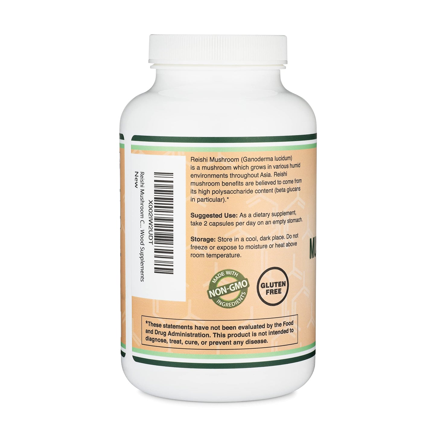Reishi Mushroom Capsules (4:1 Ganoderma Extract, 1,000mg Red Reishi Powder Servings) Double Wood SupplementsUS supplements