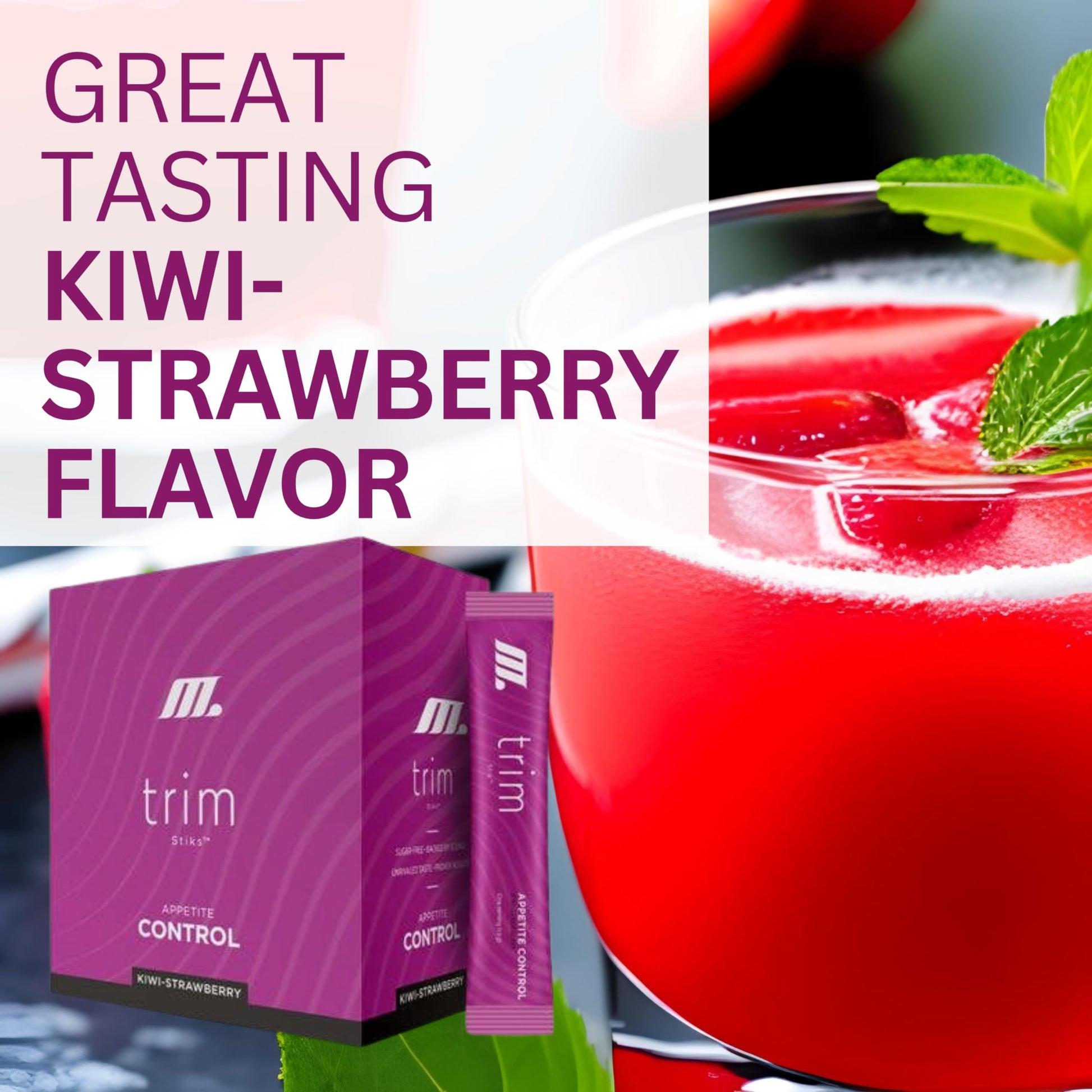 TRIM Stik, Appetite Control, Delicious Kiwi Strawberry beverage, low-calorie, 30 ct YoungevityAu supplements