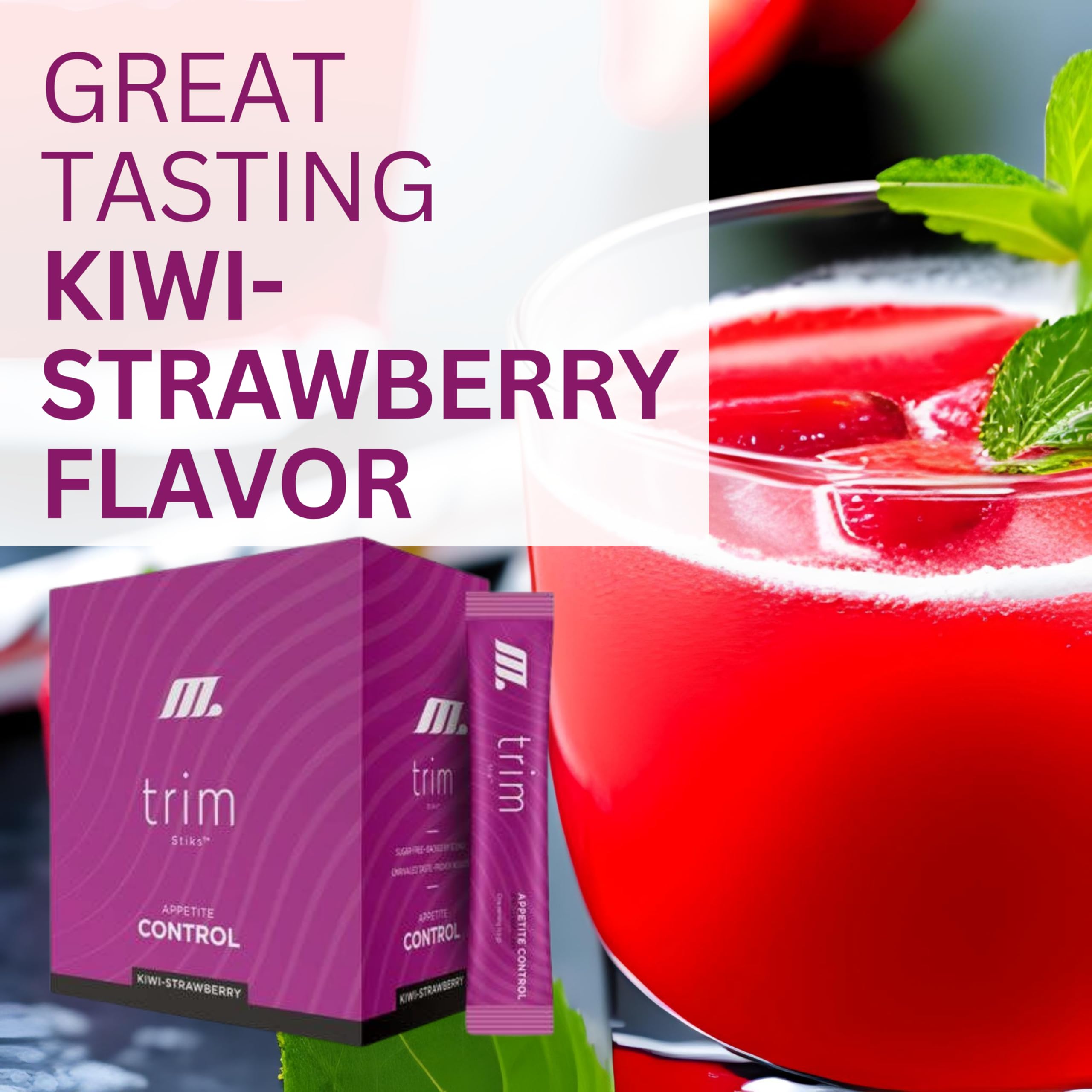 TRIM Stik, Appetite Control, Delicious Kiwi Strawberry beverage, low-calorie, 30 ct YoungevityAu supplements