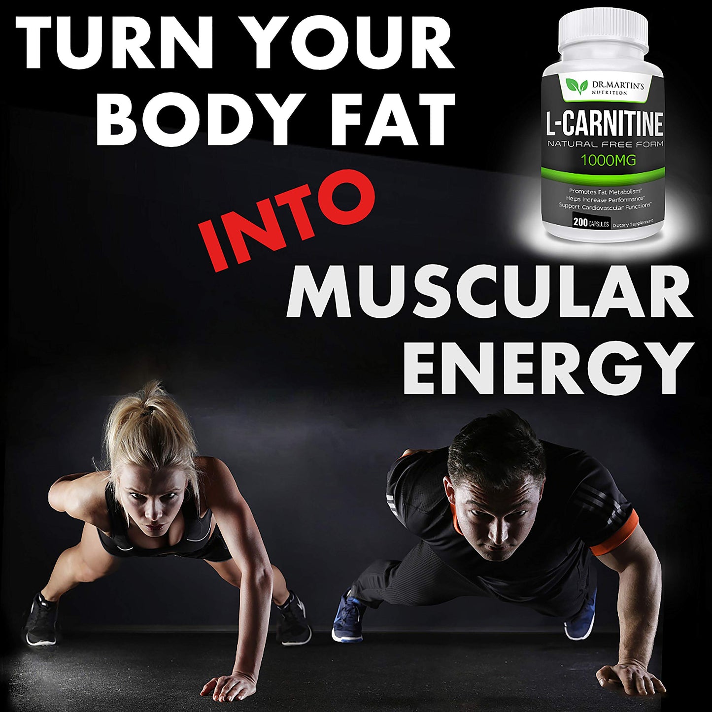 DR. MARTIN'S NUTRITION Extra Strength L-Carnitine - 200 Capsules - 1000mg Per Serving - Boost Your Metabolism and Increase Performance DR. MARTIN'S NUTRITIONUS supplements