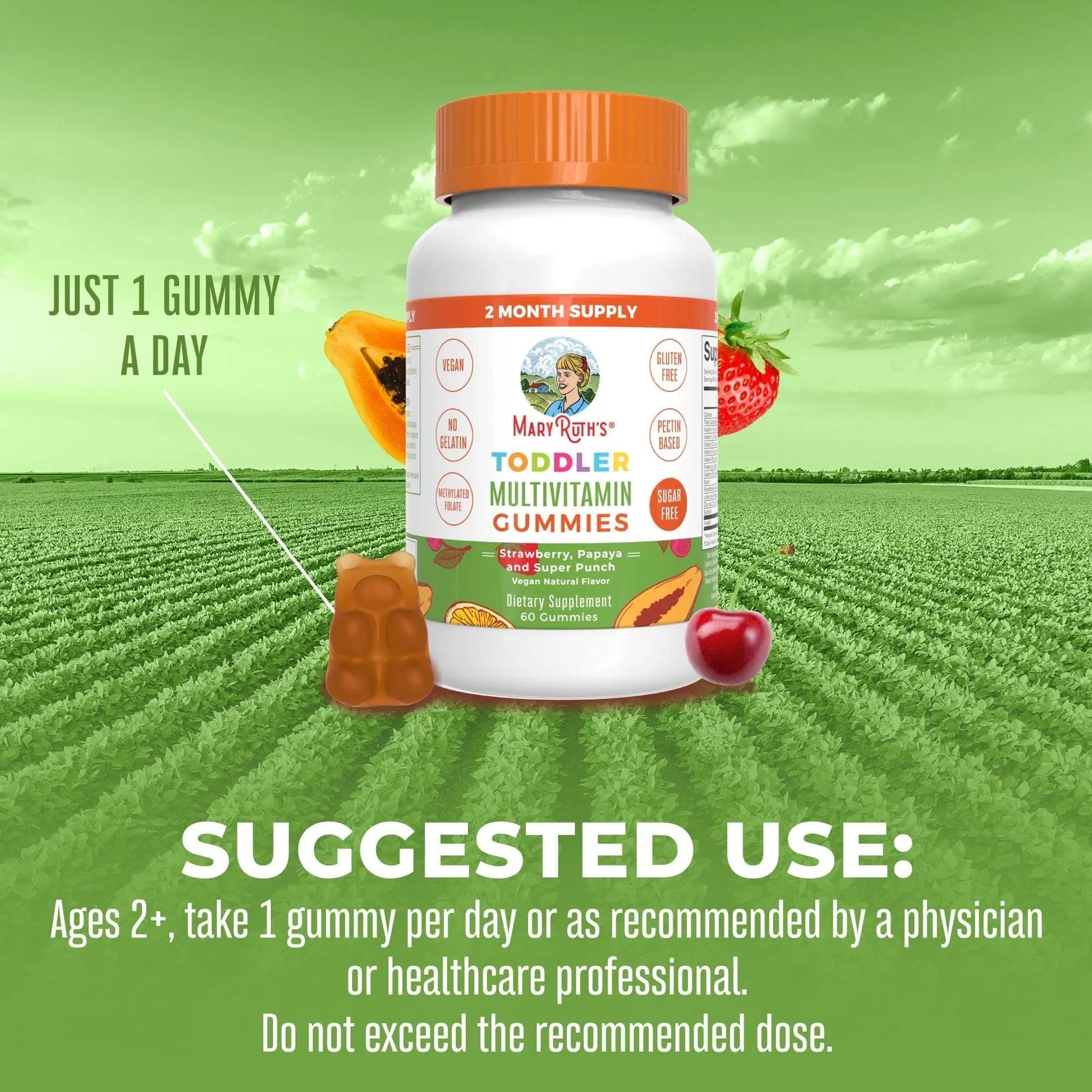 MaryRuth Organics Sugar Free Vitamin Gummies for Kids Age 2 | 2 Month Supply Multivitamin with Vitamin C, D3, Zinc | 1 Gummy Per Day | Toddler Vitamins MaryRuth OrganicsAu supplements