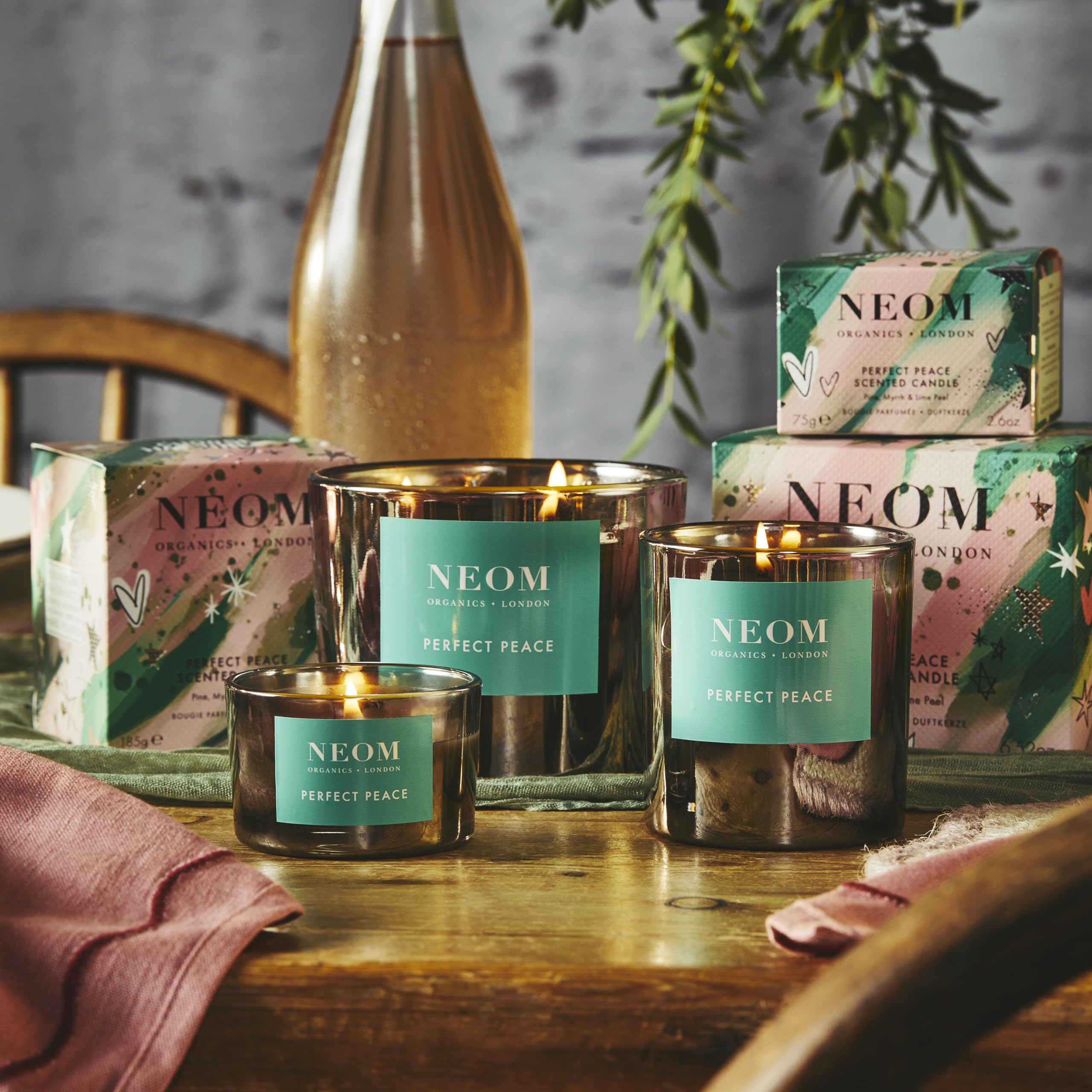 NEOM- Perfect Peace Luxury Scented Candle | Pine, Myrrh & Lime Peel | Christmas Gift… (1 Wick) NeomAu supplements