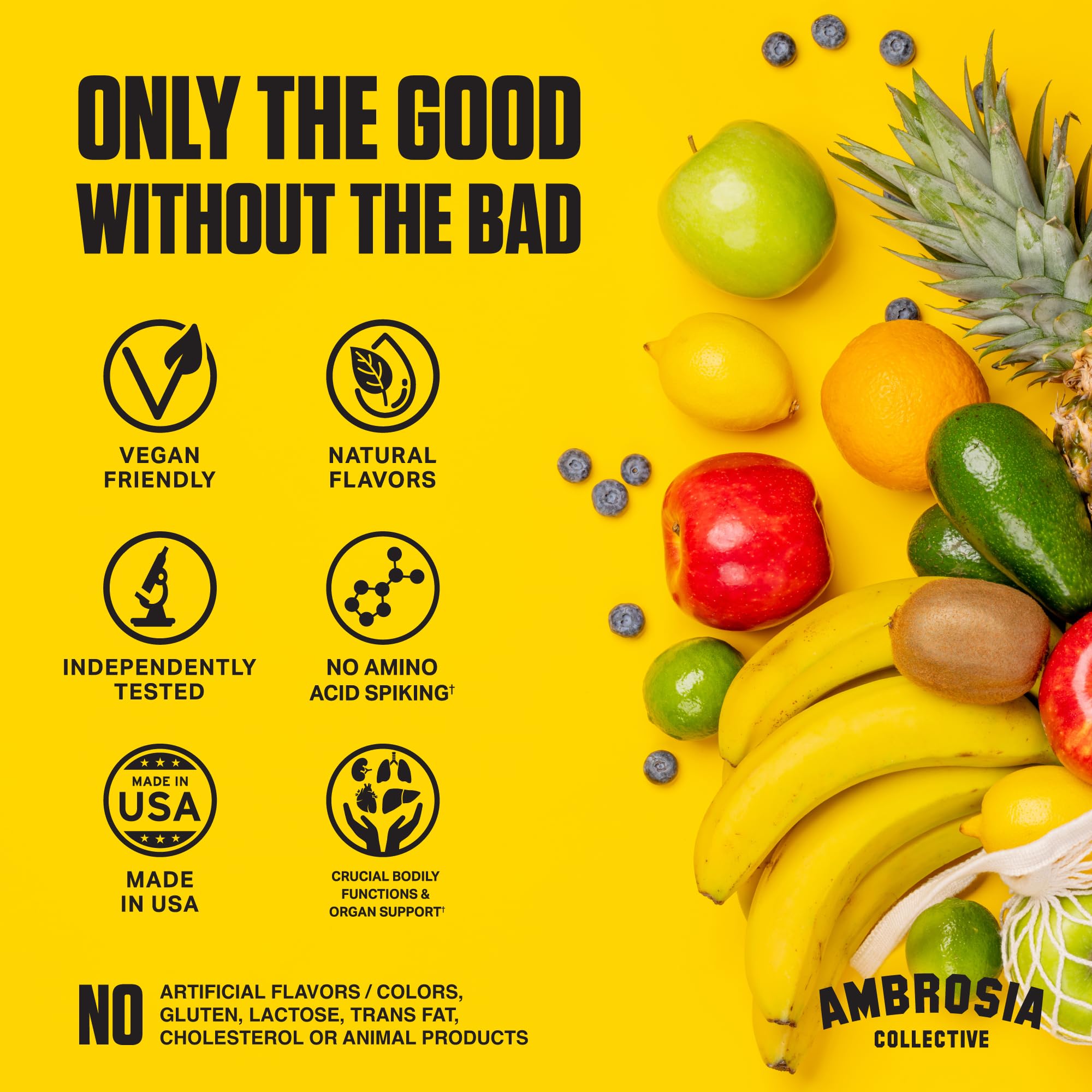 Ambrosia Superfood Organ & Cycle Support Powder | Liver & Kidney Support with Milk Thistle, Red Yeast Rice & CoQ10 | 13 Superfood Ingredients | 30 Servings | Honey Lemon AmbrosiaAu supplements
