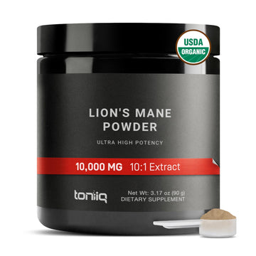10,000mg 10x Concentrated Ultra High Strength Organic Lions Mane Powder ToniiqUS supplements